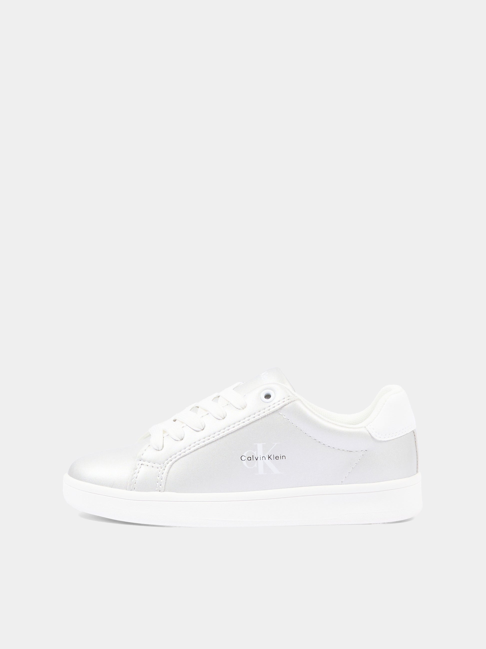 Sneakers argento per bambina con logo,Calvin Klein Kids,V3A9 83211 0376X059