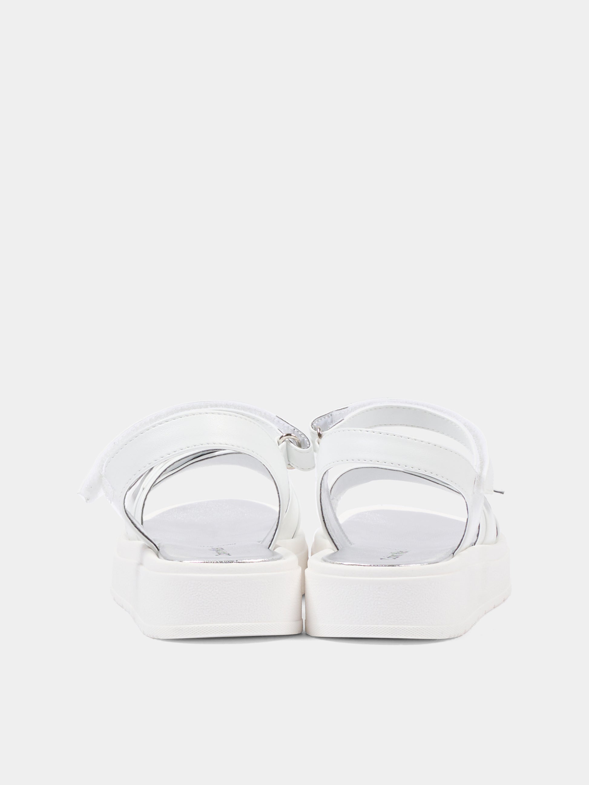 Sandali bianchi per bambina con logo,Calvin Klein Kids,V4A2 83260 0326100