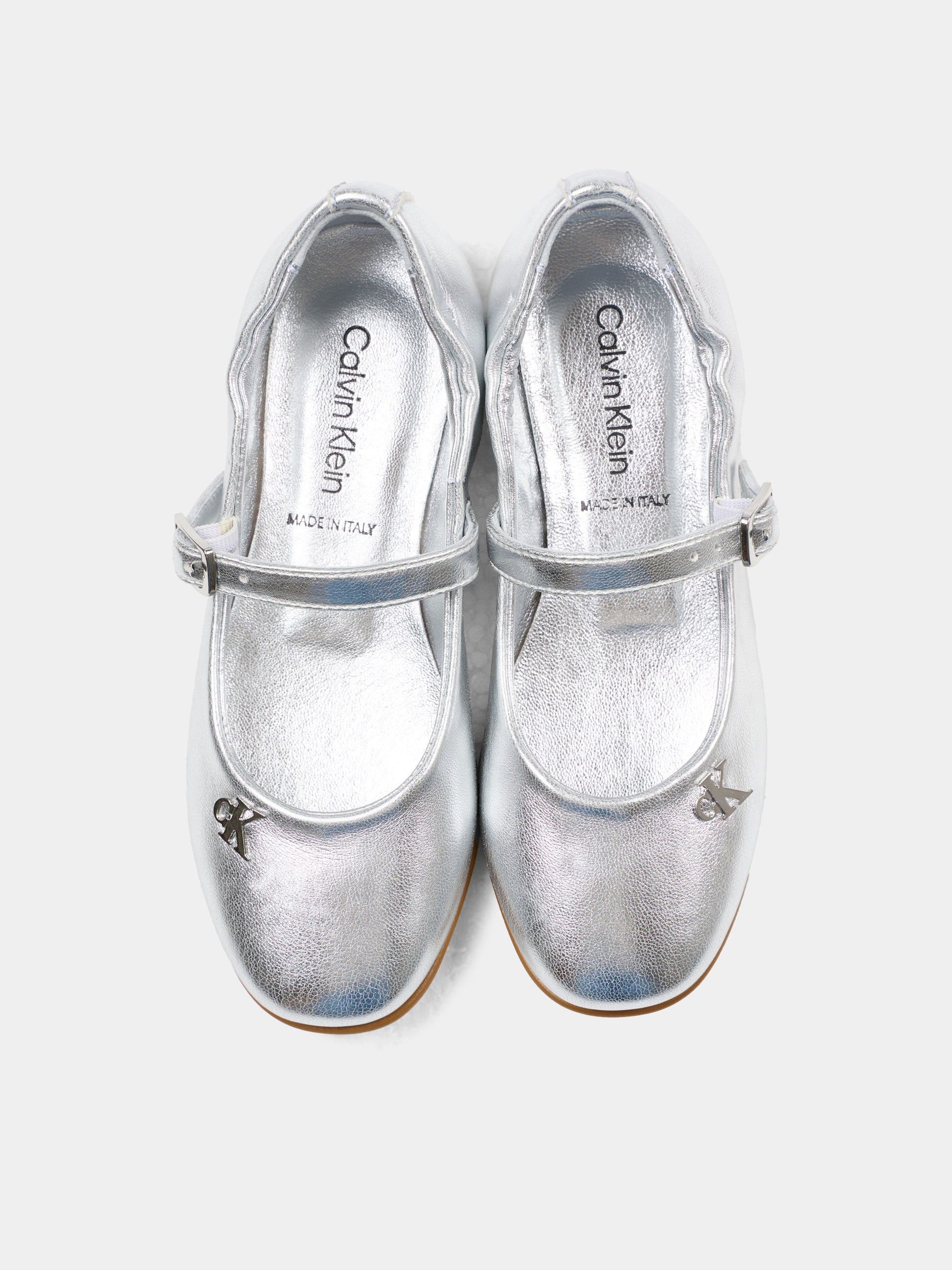 Ballerine argento per bambina con fiocco,Calvin Klein Kids,V4A3 83340 0504904