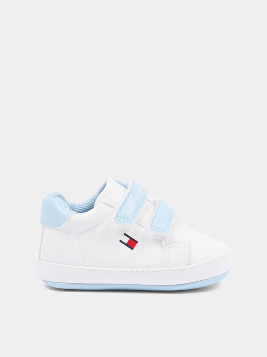 Sneakers celesti per neonato con bandierina,Tommy Hilfiger Junior,T0B9 34329 1582X356
