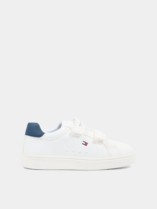 Sneakers bianche per neonato e bambino con logo,Tommy Hilfiger Junior,T1X9 34338 1355X336