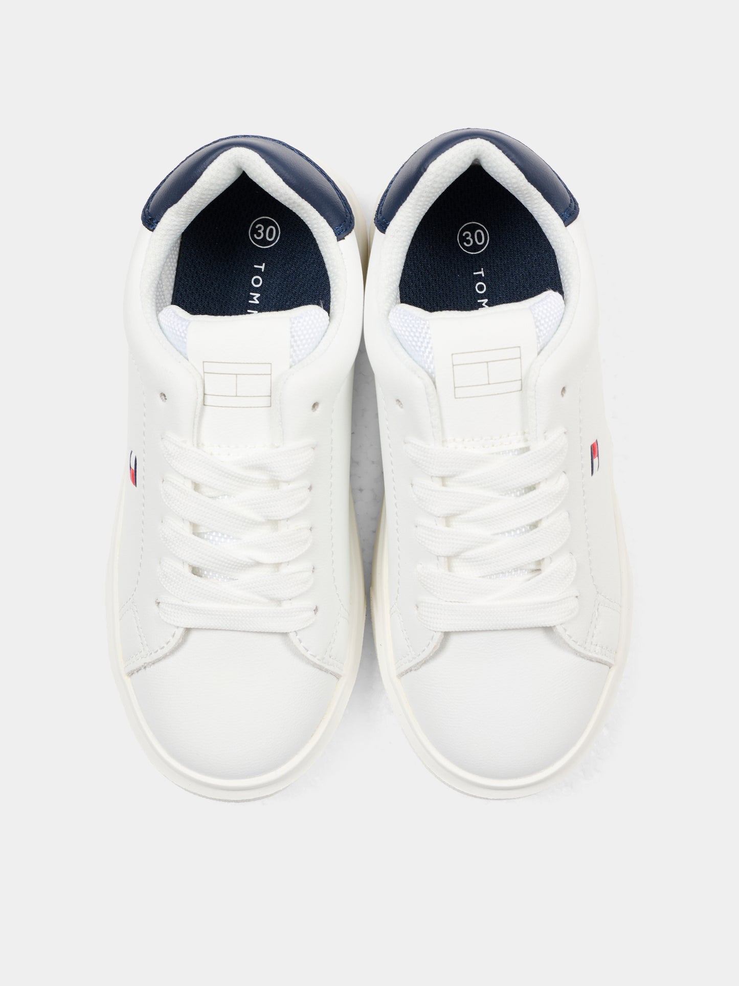 Sneakers bianche per bambino con logo,Tommy Hilfiger Junior,T3X9 34350 1355X336