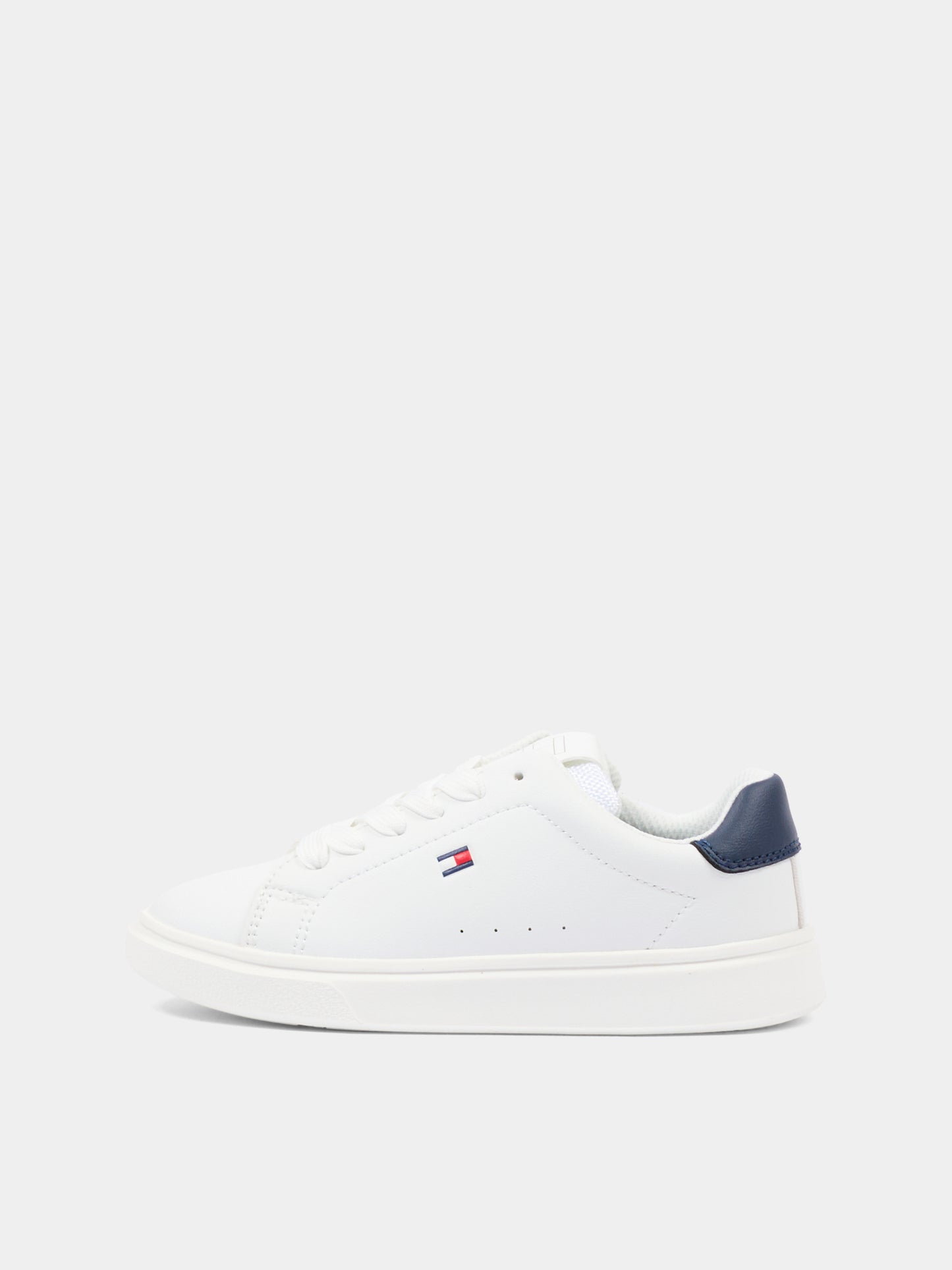 Sneakers bianche per bambino con logo,Tommy Hilfiger Junior,T3X9 34350 1355X336