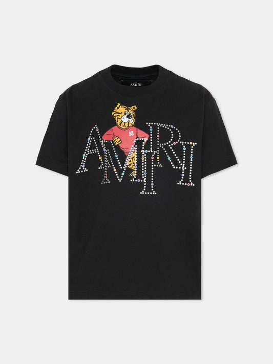 T-Shirt nera per bambini con stampa tigre,Amiri,ACTOJR1004 BLACK