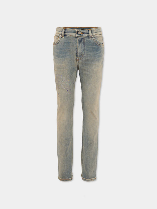 Jeans denim per bambini con logo,Amiri,ACBMPA1007 ANTIQUE INDIGO