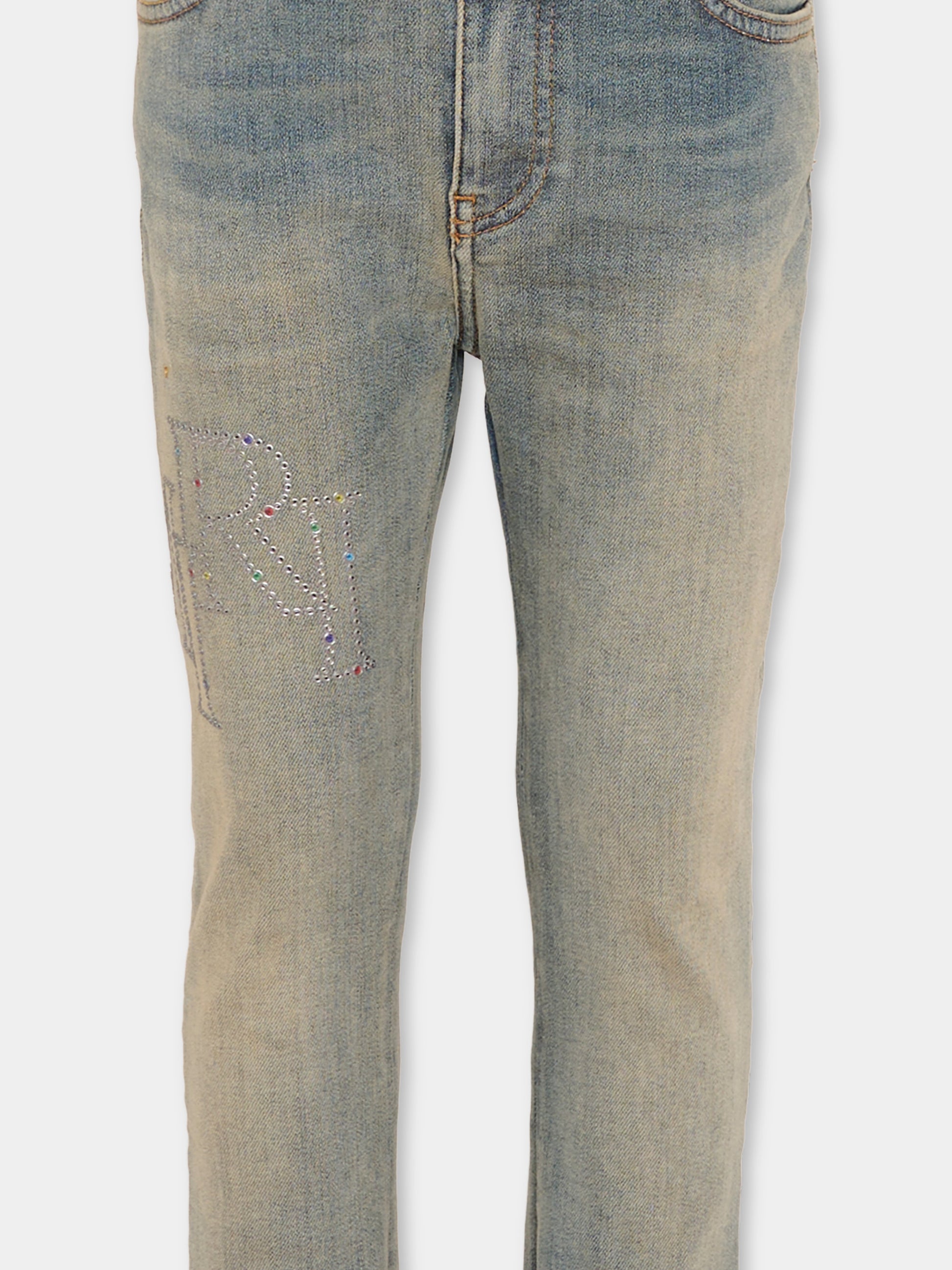 Jeans denim per bambini con logo,Amiri,ACBMPA1007 ANTIQUE INDIGO