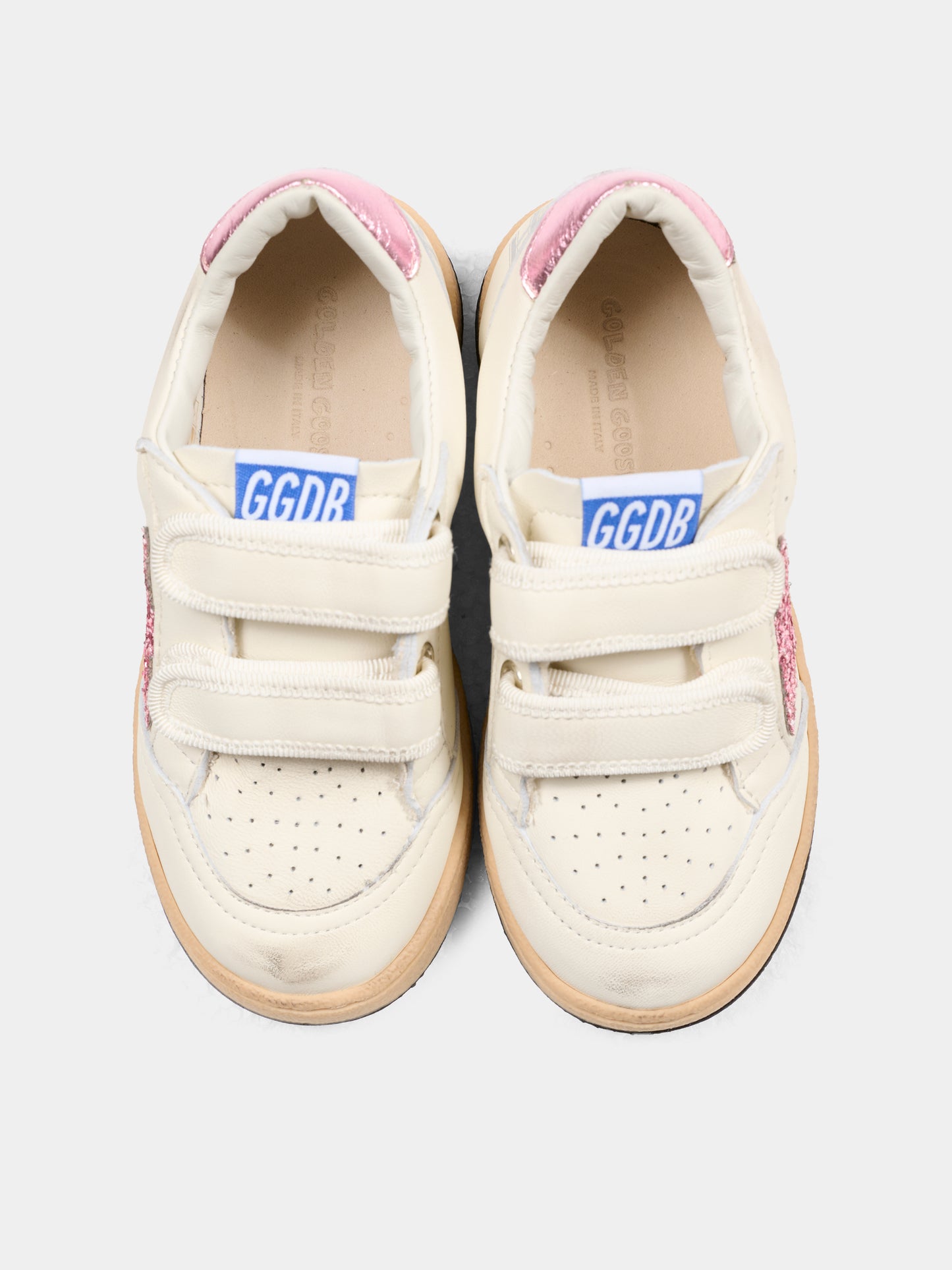 Sneakers Ball Star bianche per bambina con stella,Golden Goose,GJF00501 F004241 11224