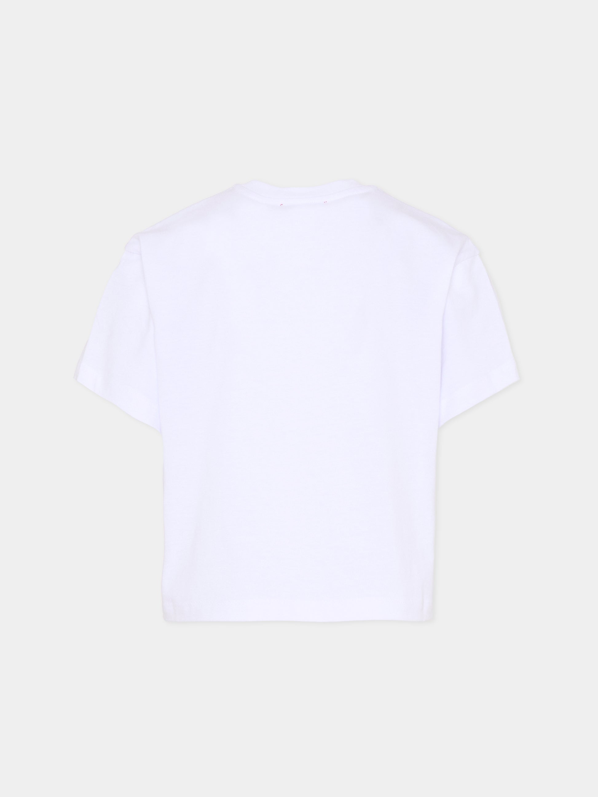 T-shirt bianca per bambina con pois,Max&co,MX0289 MX057 MX100