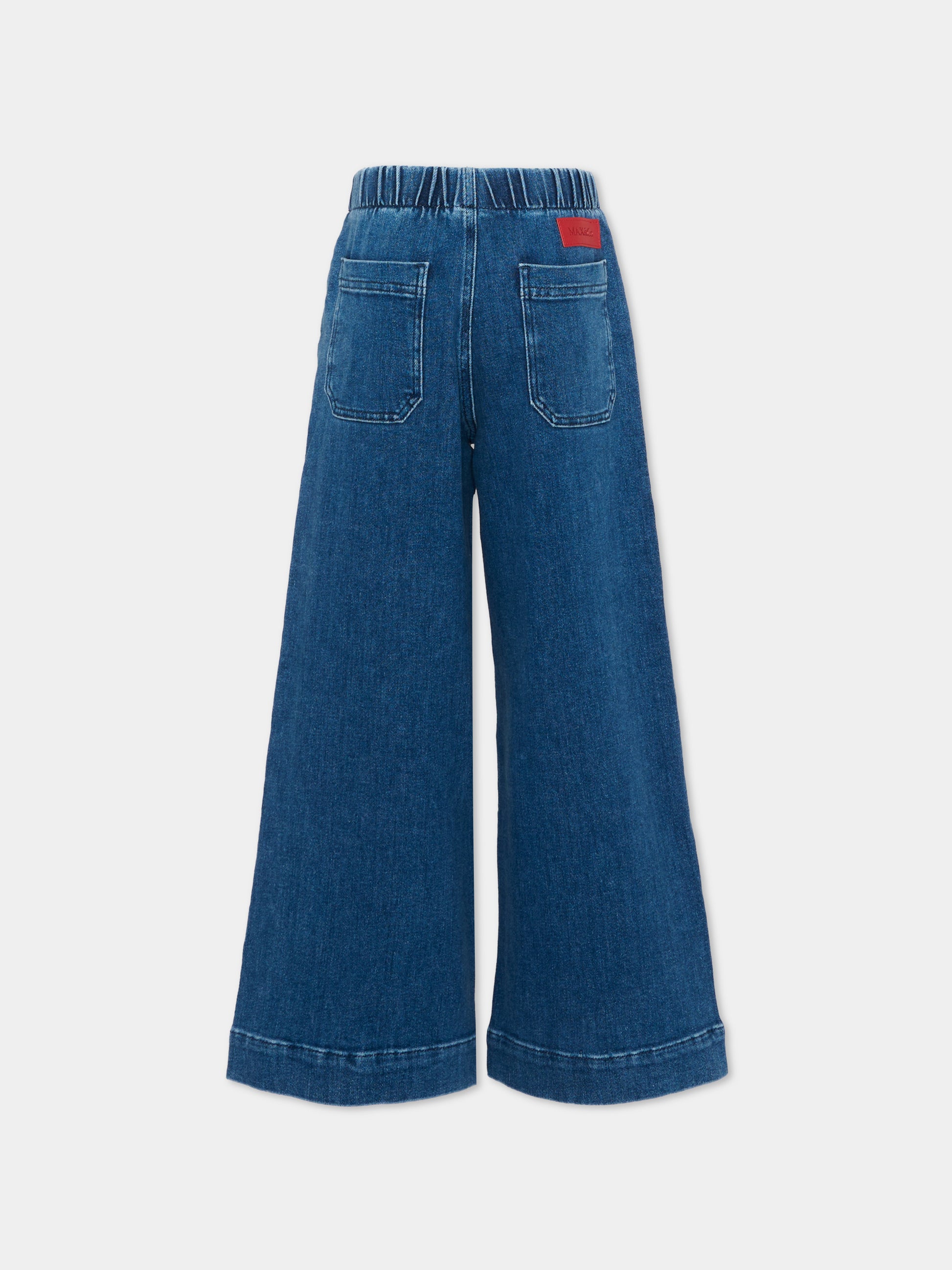Jeans denim per bambina a gamba larga,Max&co,MX0306 MX01G MX01