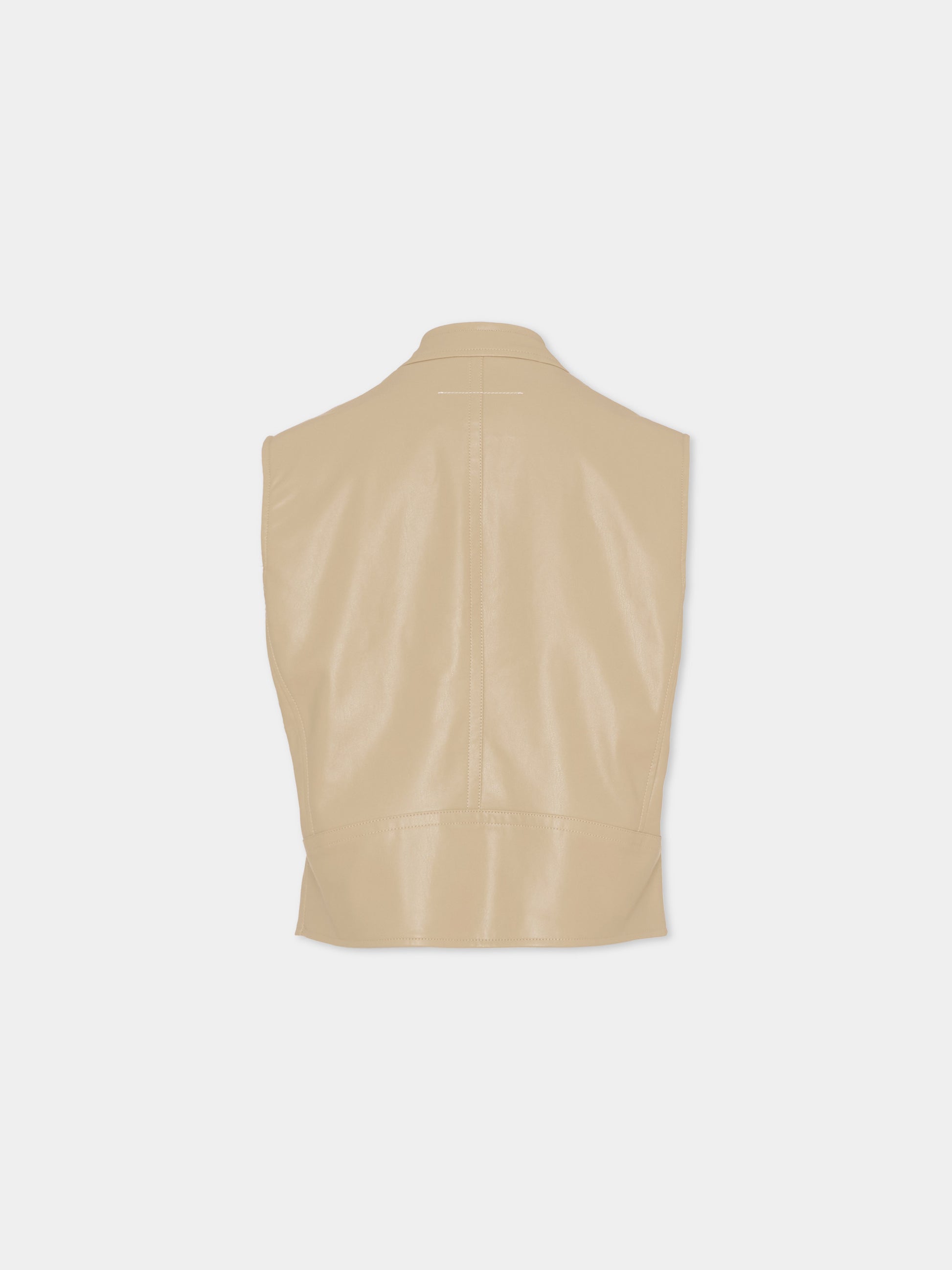 Gilet beige per bambini con logo,Mm6 Maison Margiela,M60886 MM07F M6709