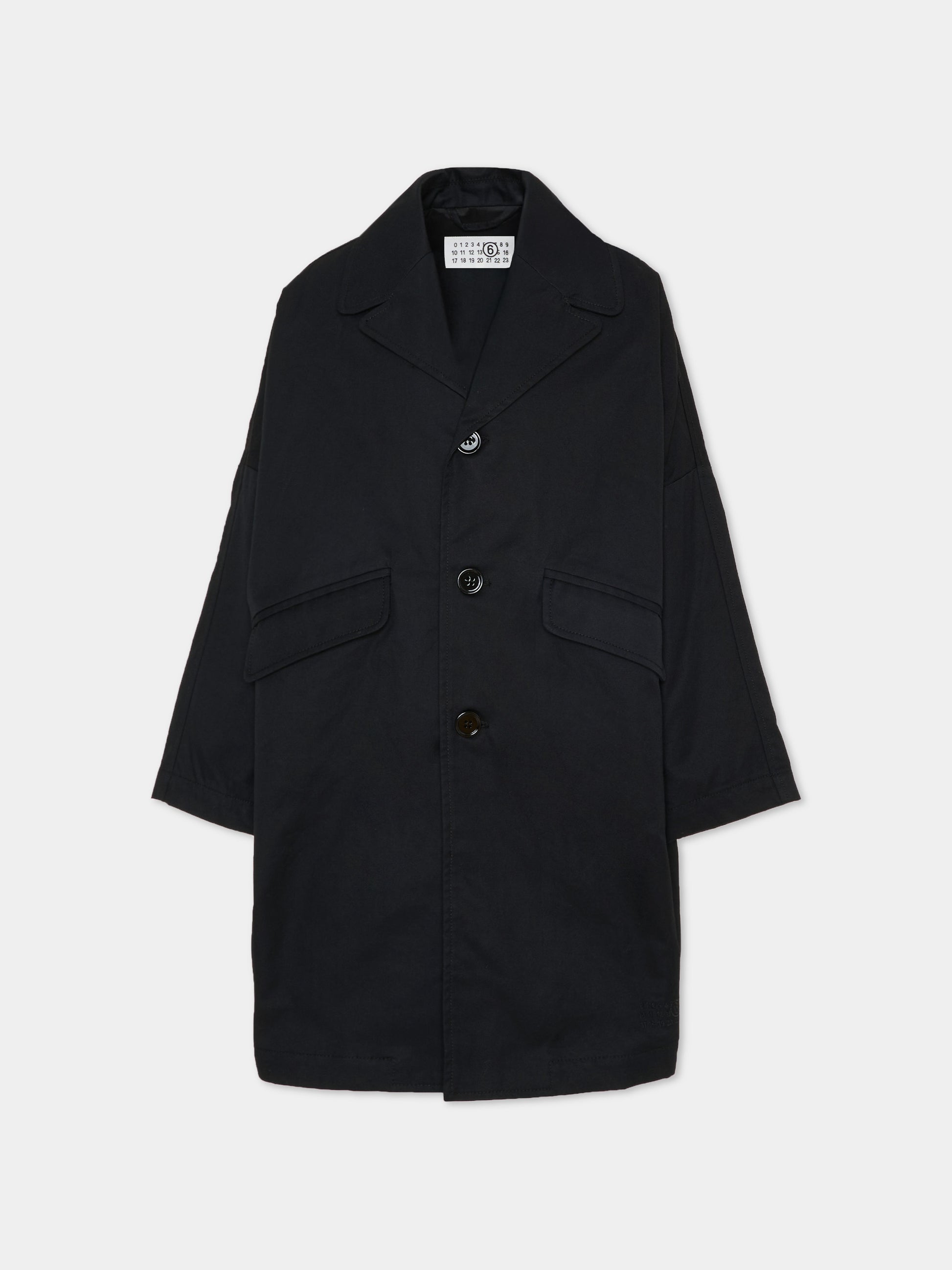 Trench nero per bambini con logo,Mm6 Maison Margiela,M60926 MM05D M6900