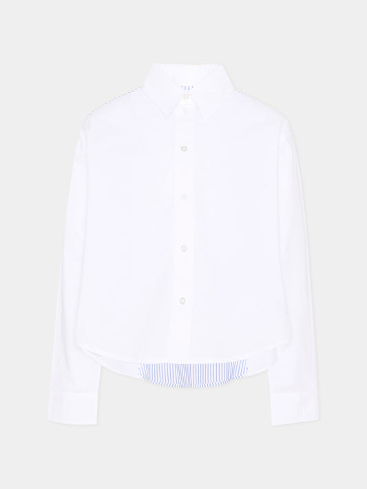 Camicia bianca per bambini con logo numerico,Mm6 Maison Margiela,M60946 MM07H M6C43