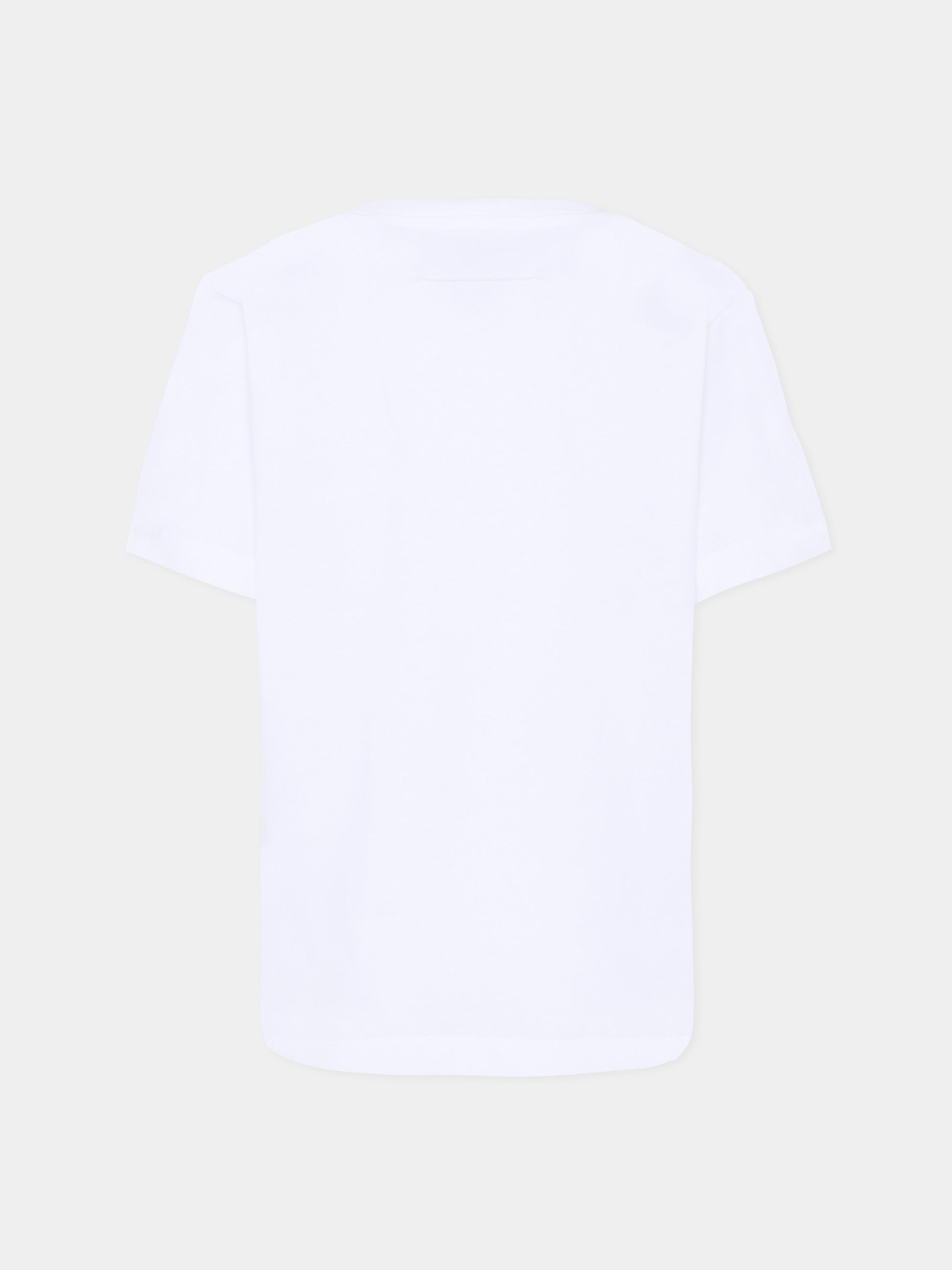 T-shirt bianca per bambini con patch,Mm6 Maison Margiela,M61022 MM04I M6100