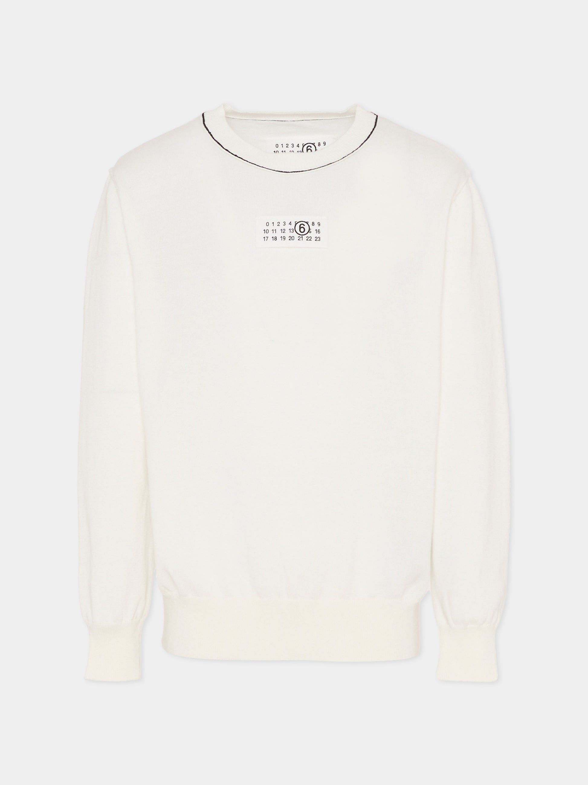 Maglione avorio per bambini con logo,Mm6 Maison Margiela,M61025 MM07V M6101