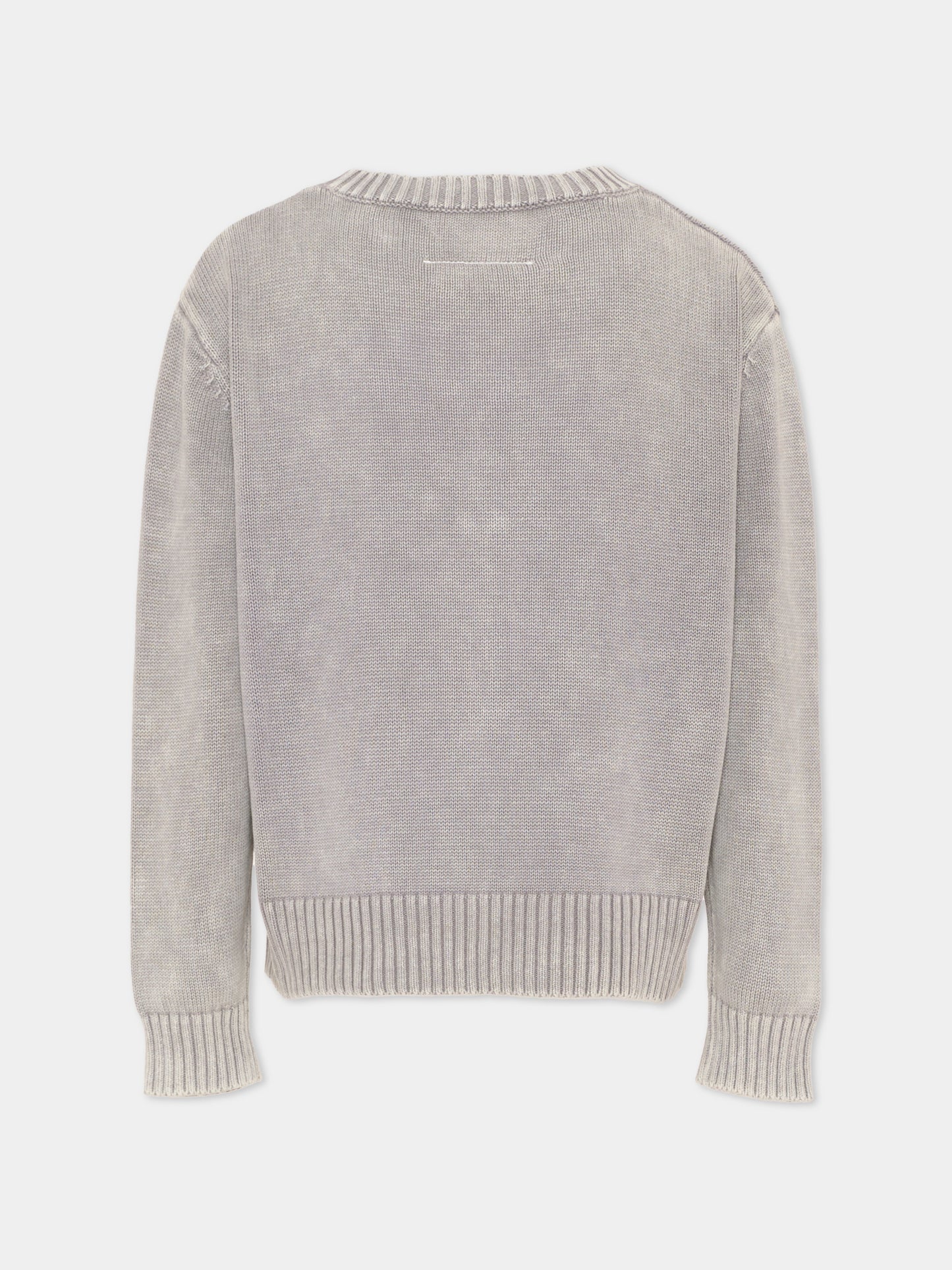 Maglione grigio per bambini con numeri,Mm6 Maison Margiela,M61027 MM07W M6907