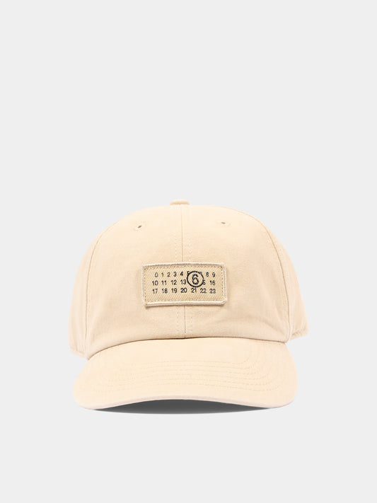 Cappello beige per bambini con logo numerico,Mm6 Maison Margiela,M61030 MM05S M6709