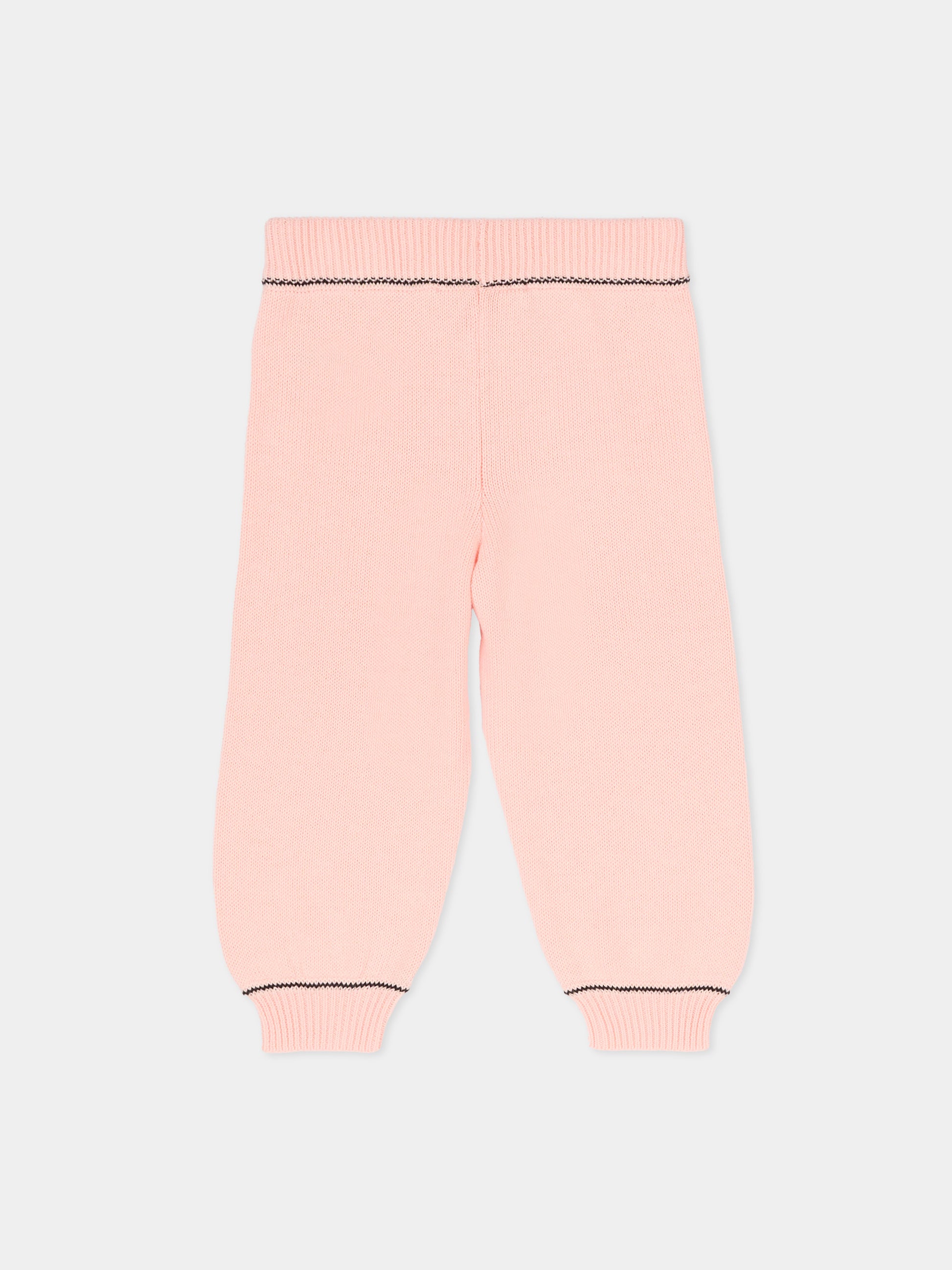 Pantaloni rosa per neonata con logo ricamato,Marni Kids,M00994 M00X8 0M351