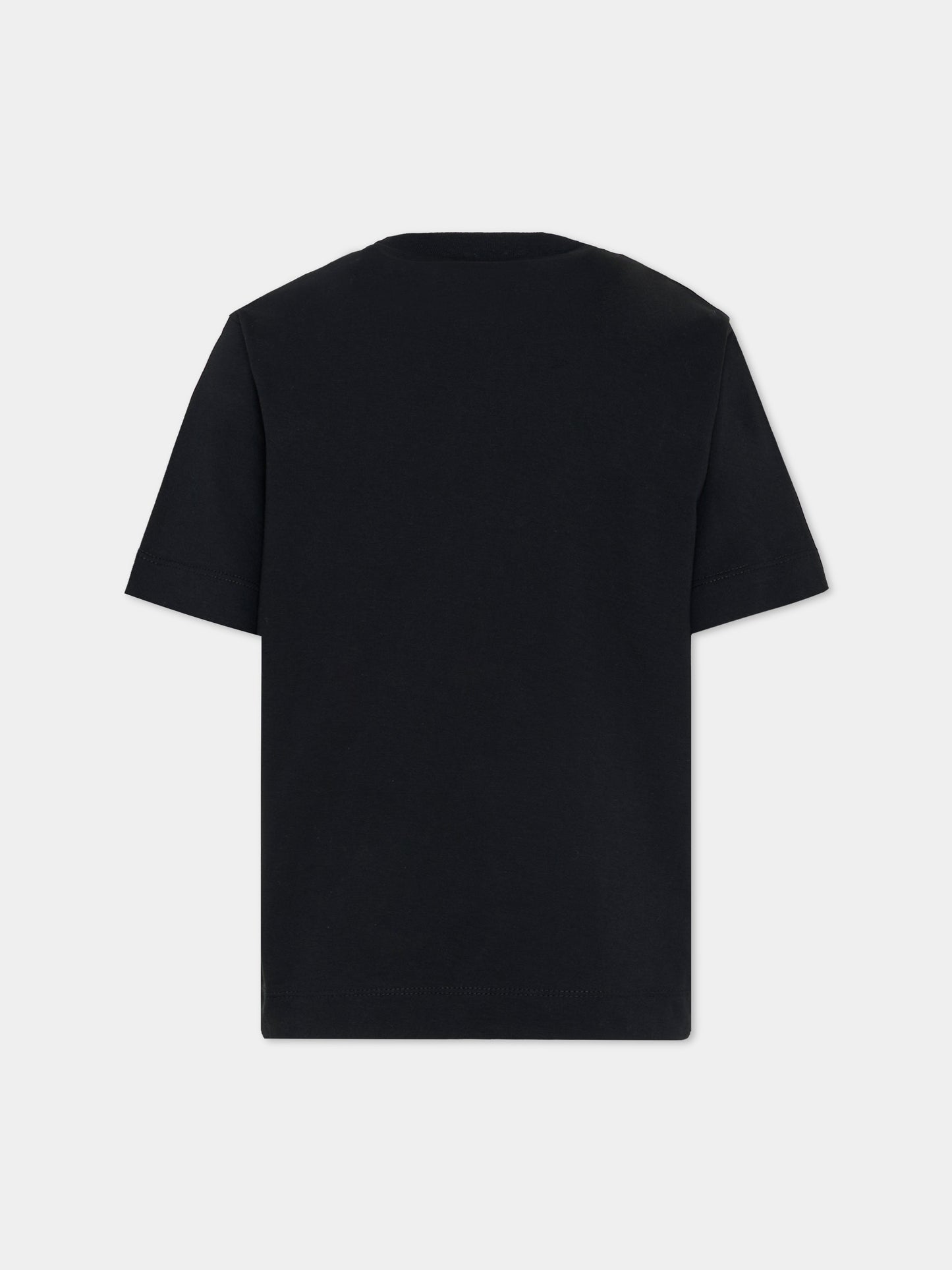 T-shirt nera per bambini con logo,Marni Kids,M01265 M00RF 0M90E