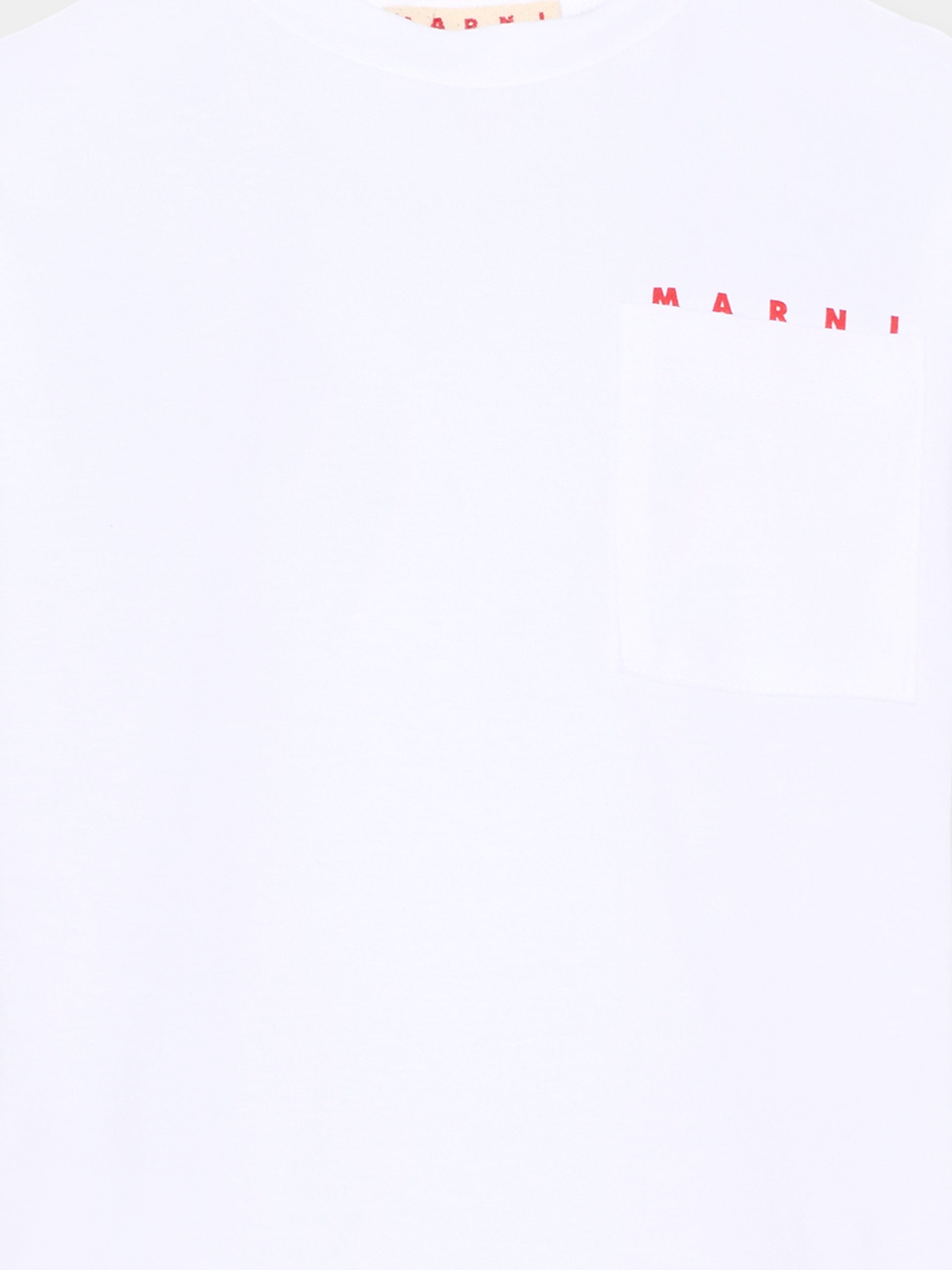 T-Shirt bianca per bambini con logo,Marni Kids,M01415 M00RF 0M100