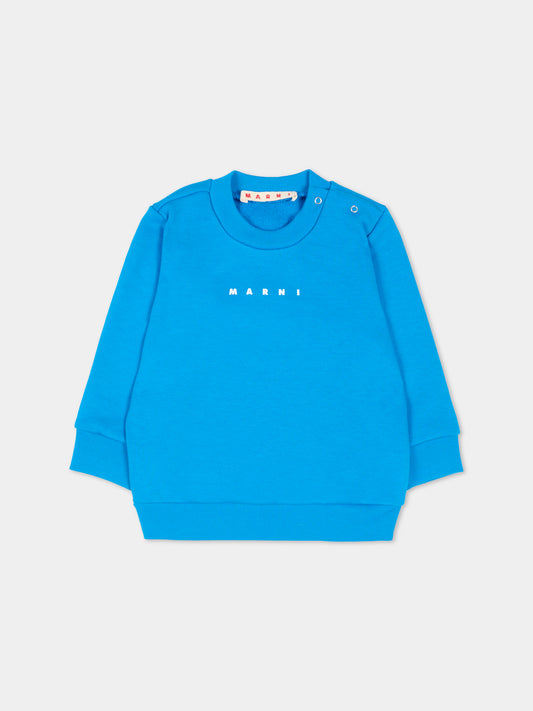 Felpa azzurra per neonato con logo,Marni Kids,M01531 M00V0 0M859