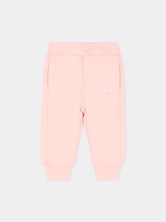 Pantaloni rosa per neonata con logo,Marni Kids,M01534 M00V0 0M351