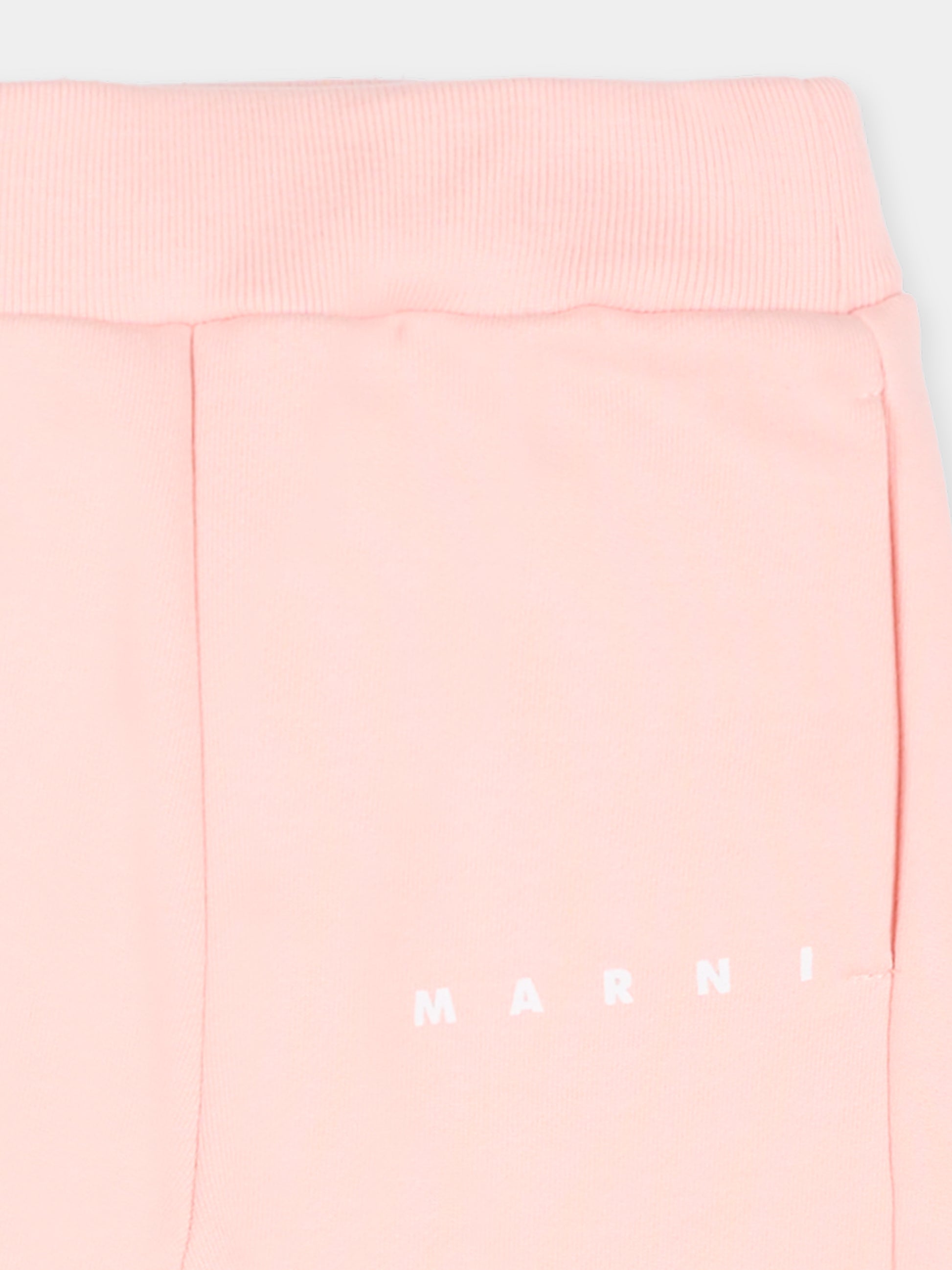 Pantaloni rosa per neonata con logo,Marni Kids,M01534 M00V0 0M351
