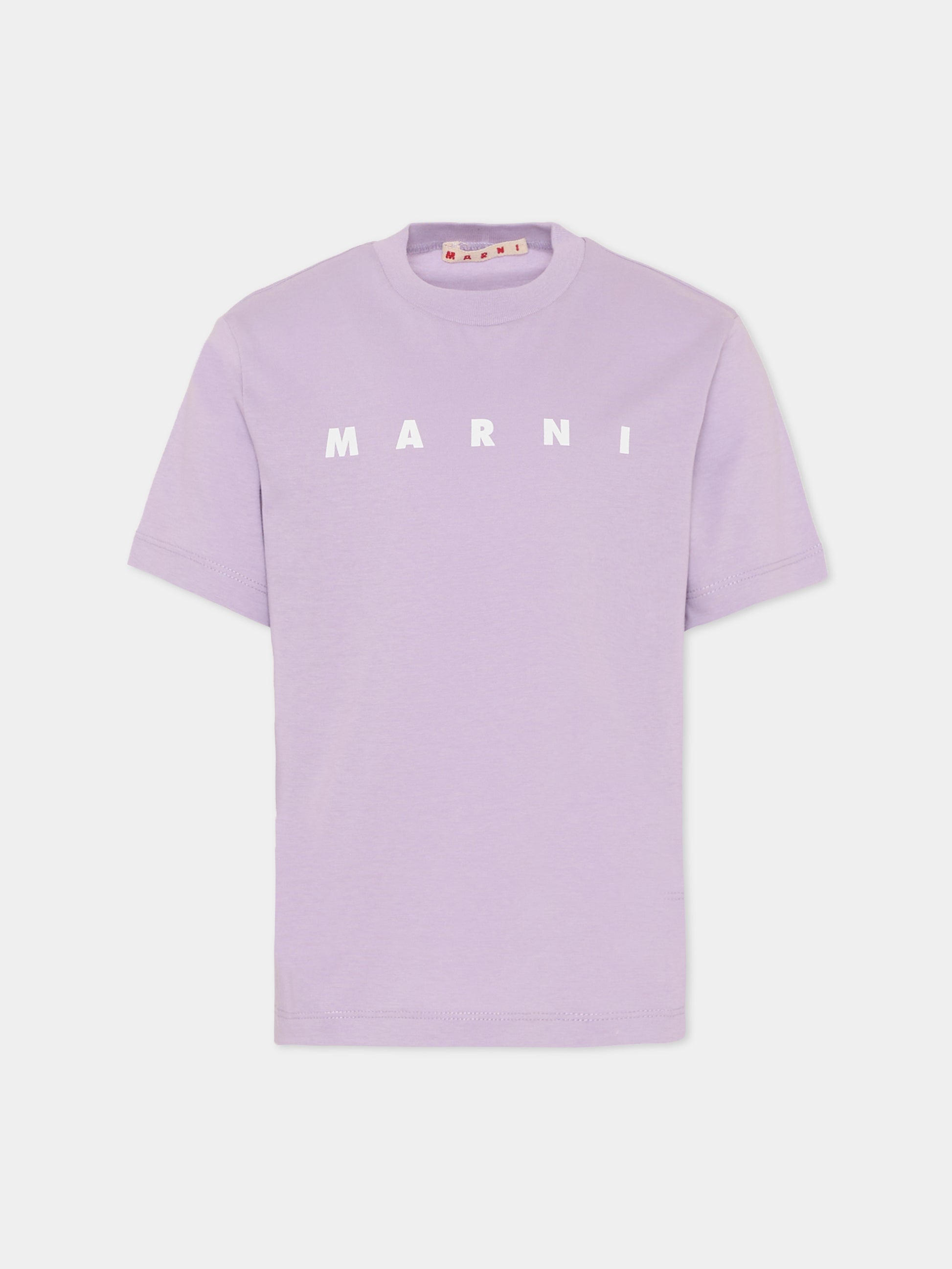 T-shirt lilla per bambina con logo,Marni Kids,M01601 M00RF 0M612