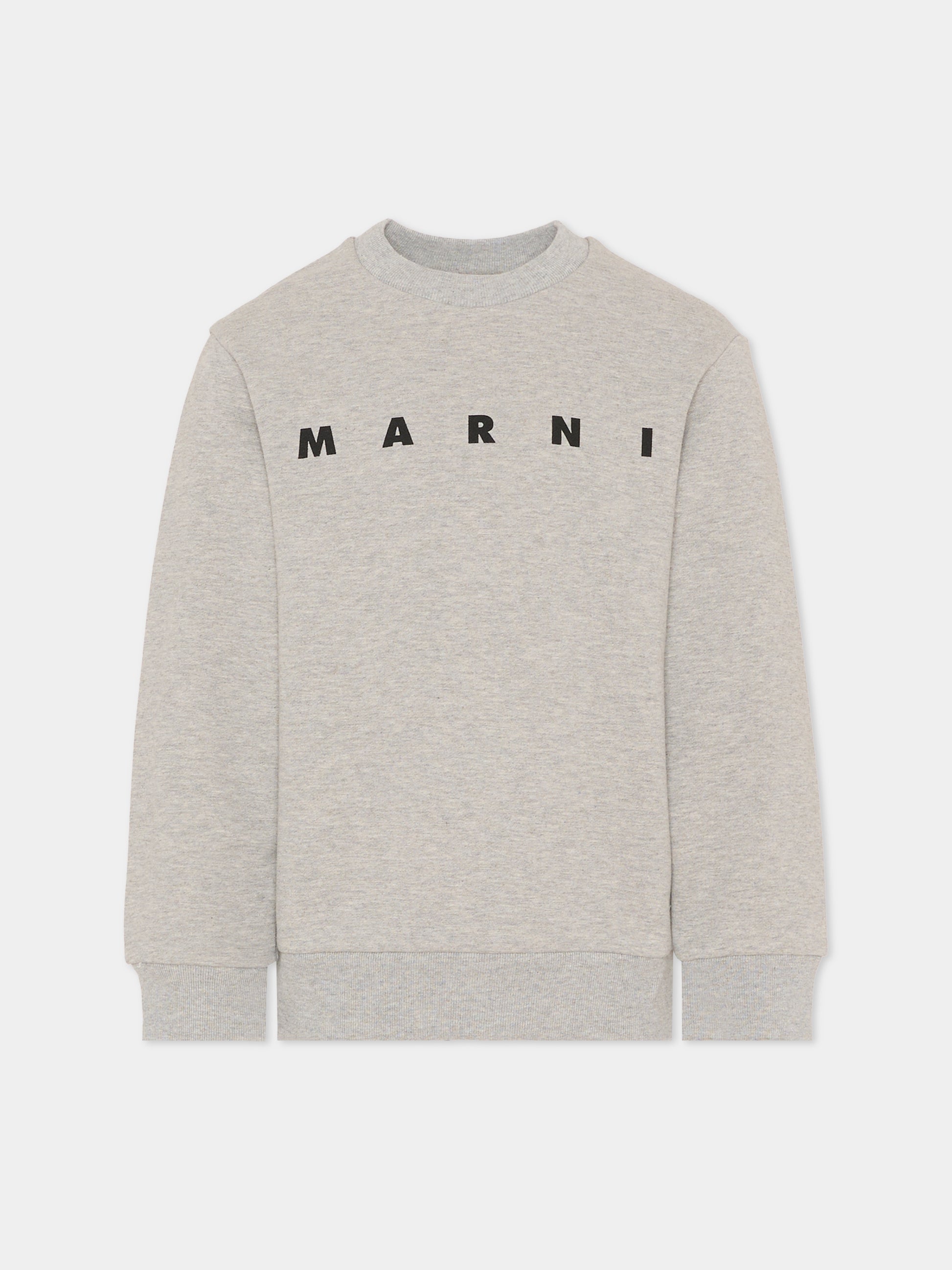 Felpa grigia per bambini con logo,Marni Kids,M01612 M00V0 0M903