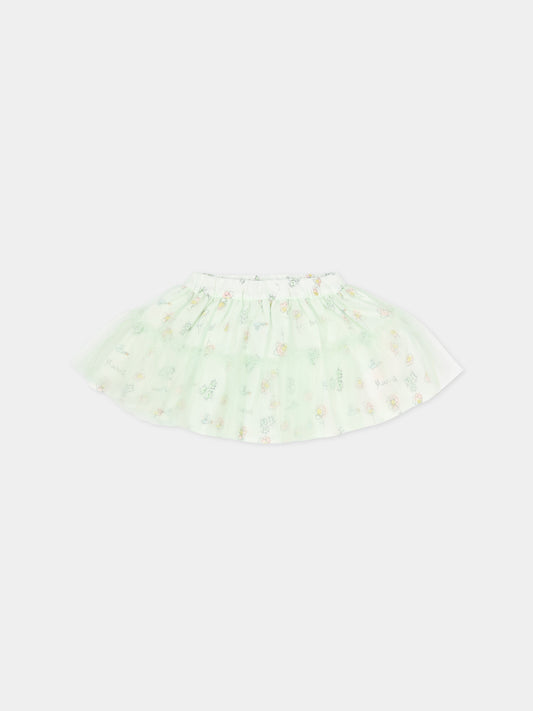 Gonna bianca per neonata con stampa floreale,Marni Kids,M01654 M00WJ 0M100