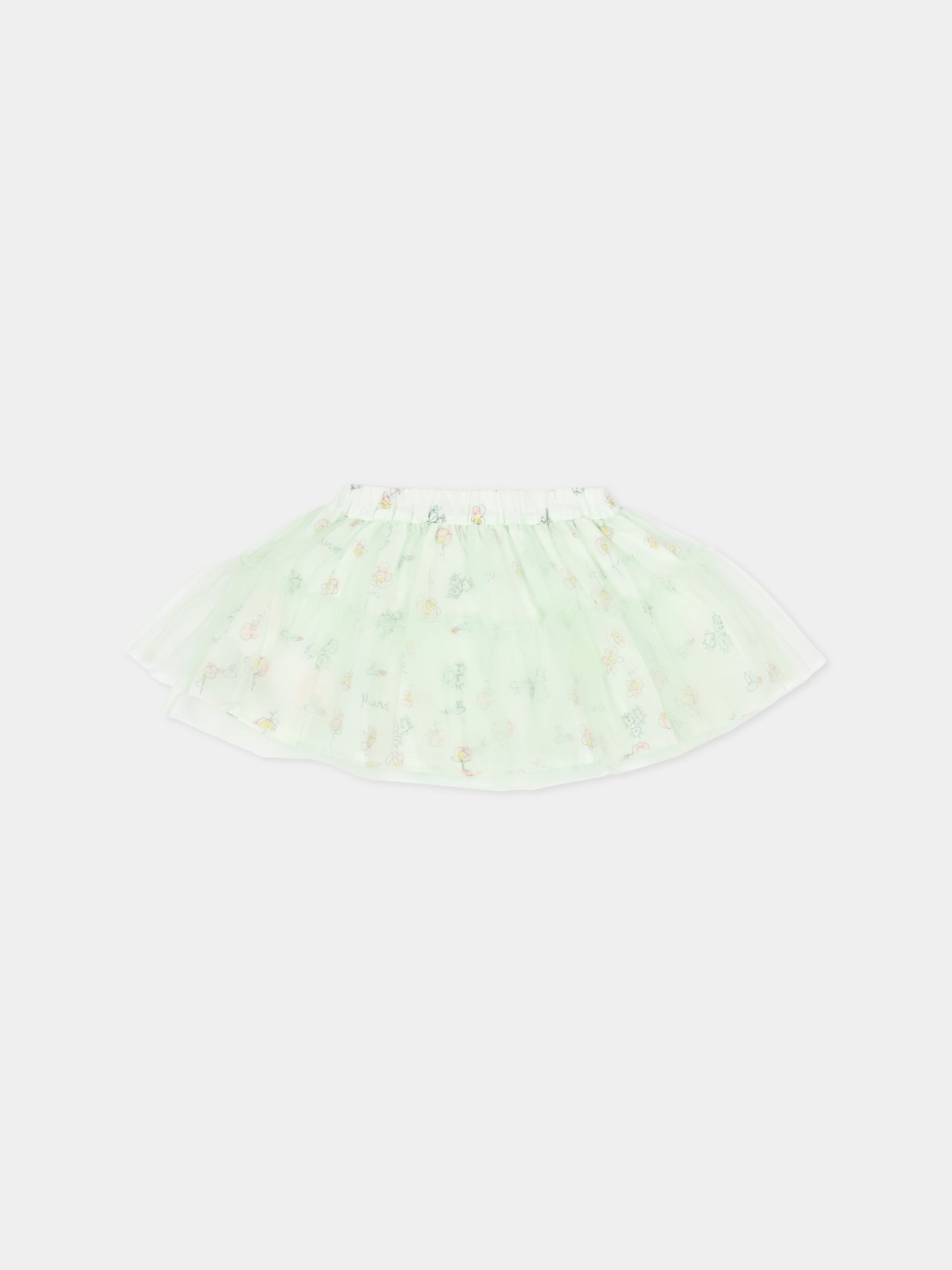 Gonna bianca per neonata con stampa floreale,Marni Kids,M01654 M00WJ 0M100