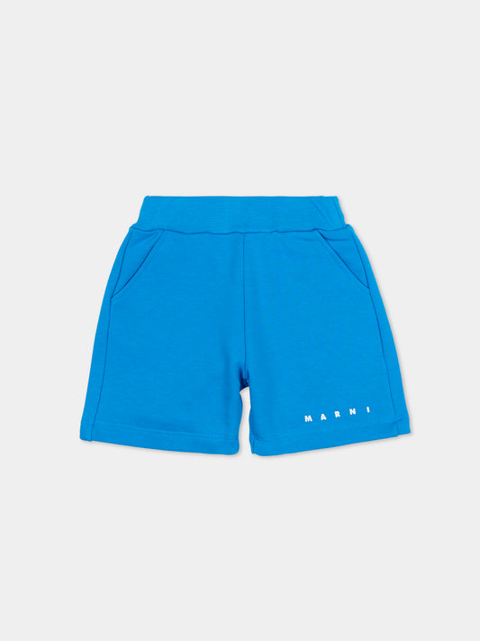 Shorts azzurri per neonato con logo,Marni Kids,M01666 M00V0 0M859