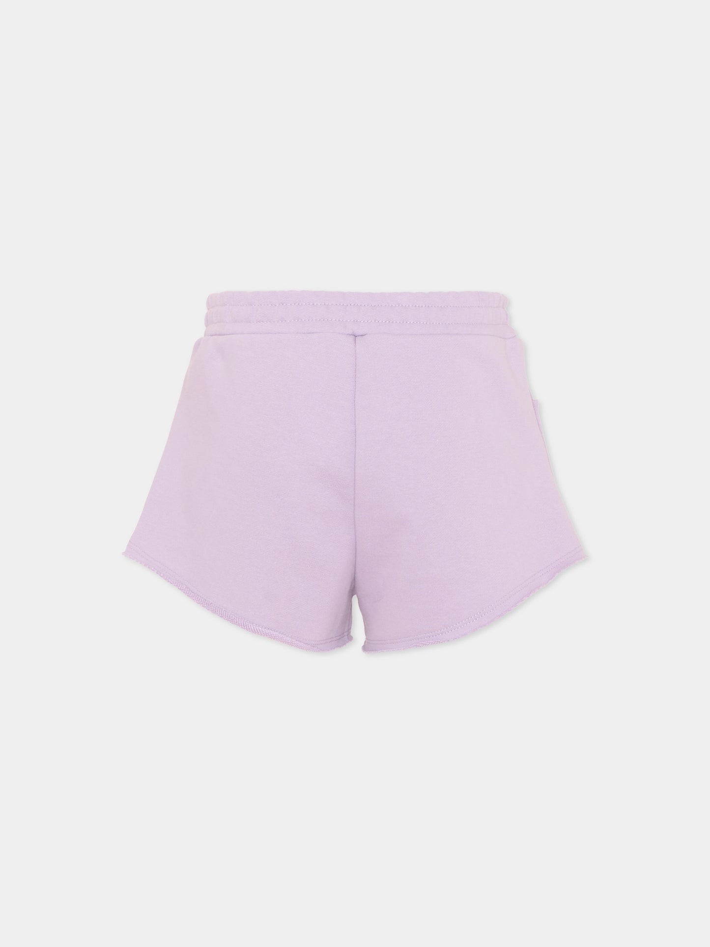 Shorts sportivi lilla per bambina con logo,Marni Kids,M01690 M00V0 0M612