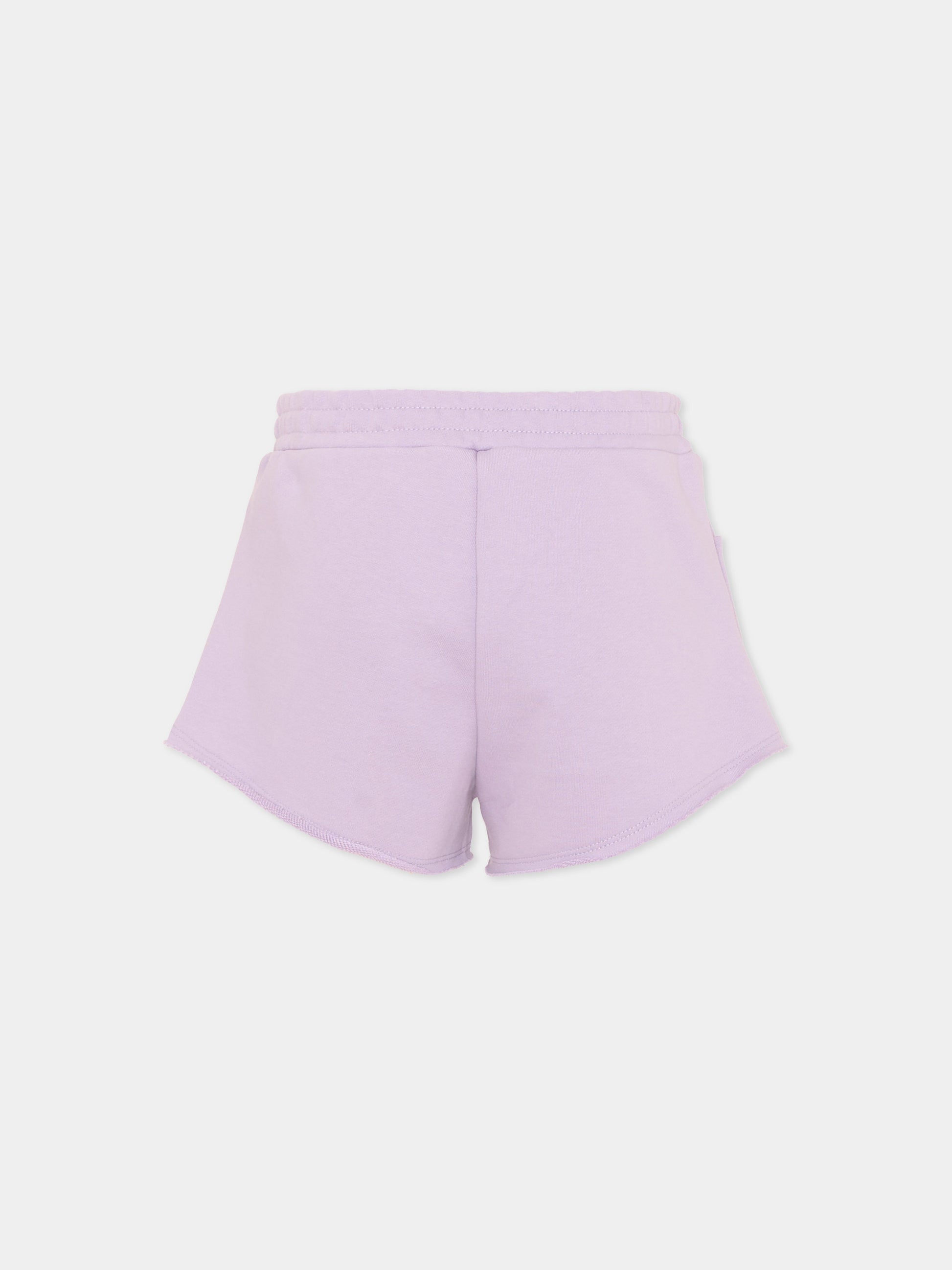 Shorts sportivi lilla per bambina con logo,Marni Kids,M01690 M00V0 0M612