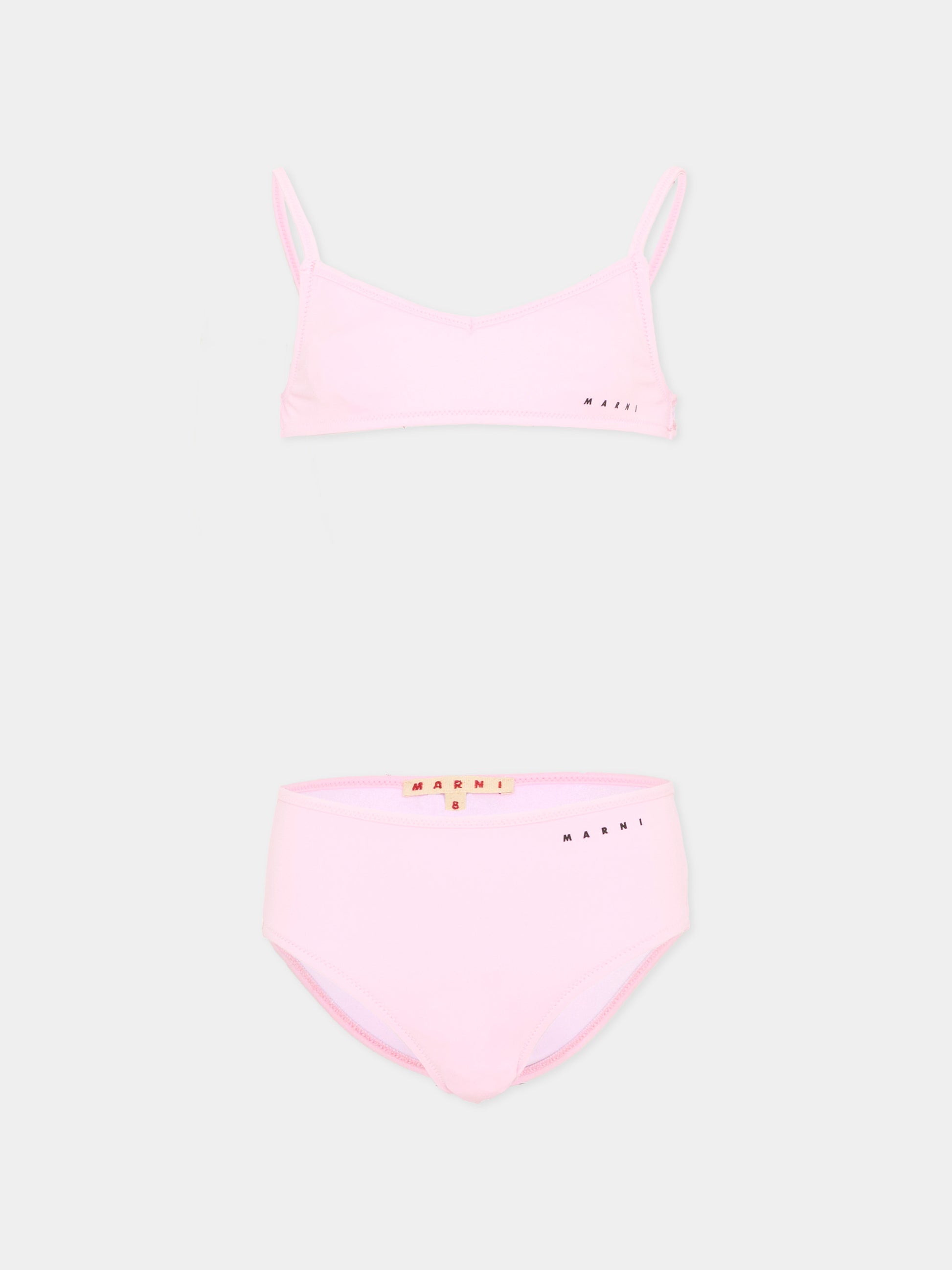 Slip e bikini rosa per bambina con logo,Marni Kids,M01759 M00M2 0M351
