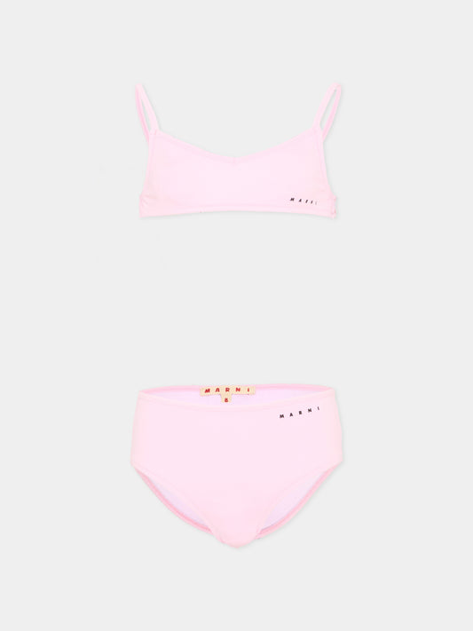 Slip e bikini rosa per bambina con logo,Marni Kids,M01759 M00M2 0M351