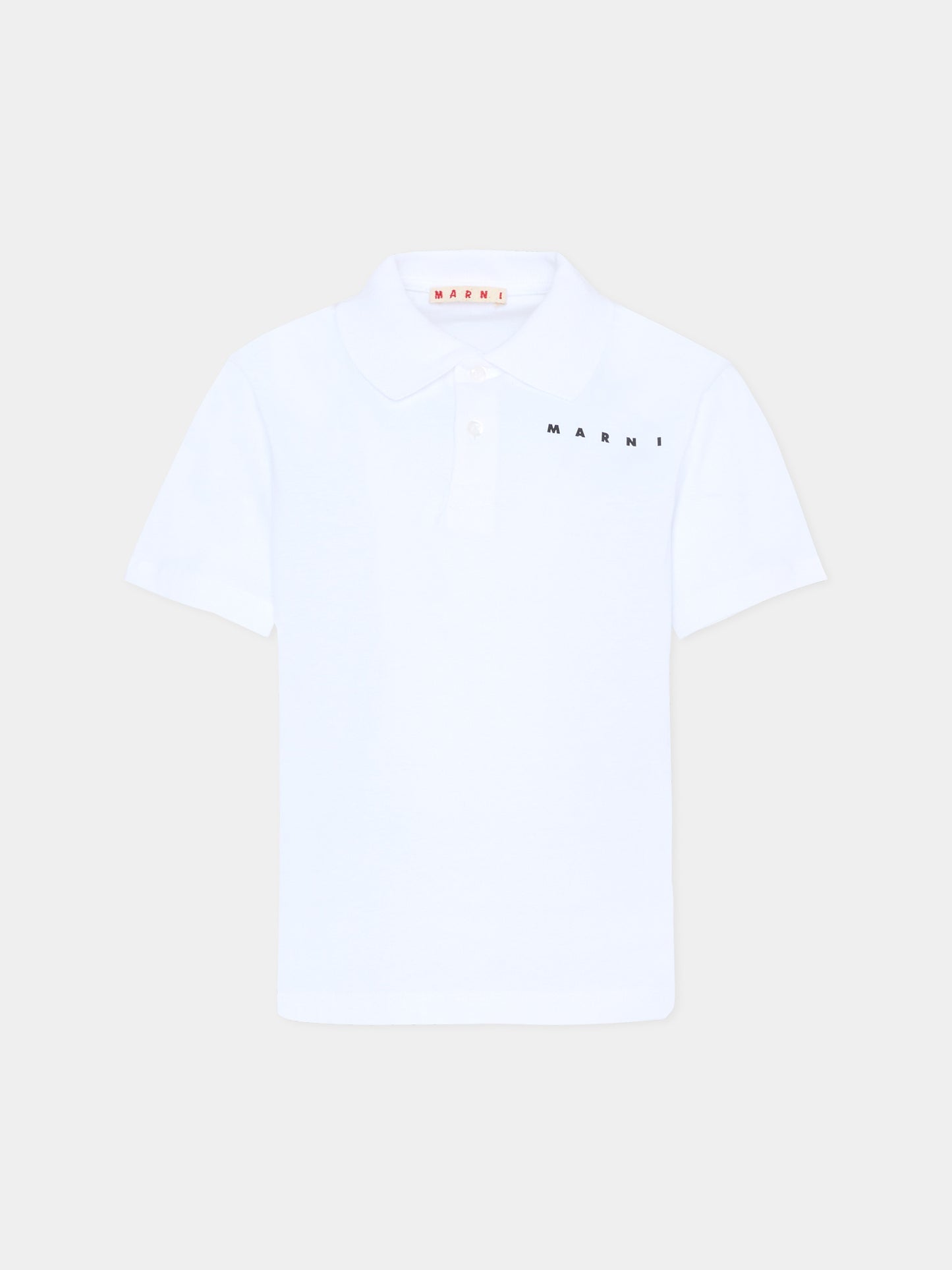 Polo bianca per bambini con logo,Marni Kids,M01770 M00RF 0M100