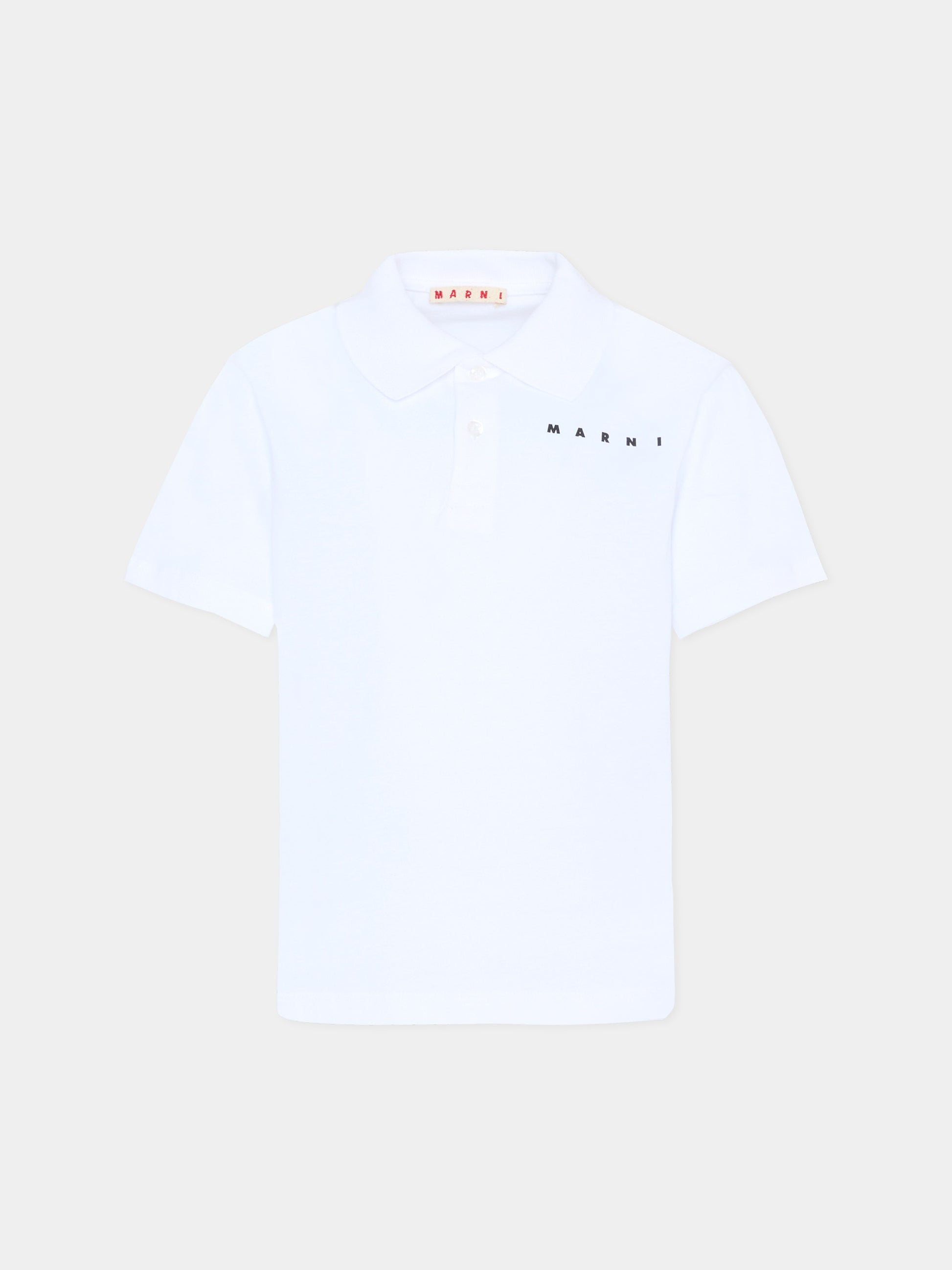 Polo bianca per bambini con logo,Marni Kids,M01770 M00RF 0M100
