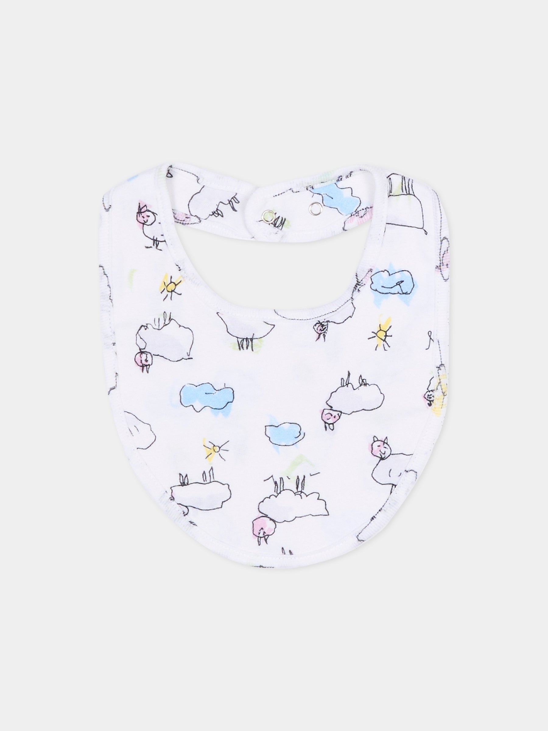 Set tutina bianca per neonati con disegni,Marni Kids,M01783 M00X9 0M100