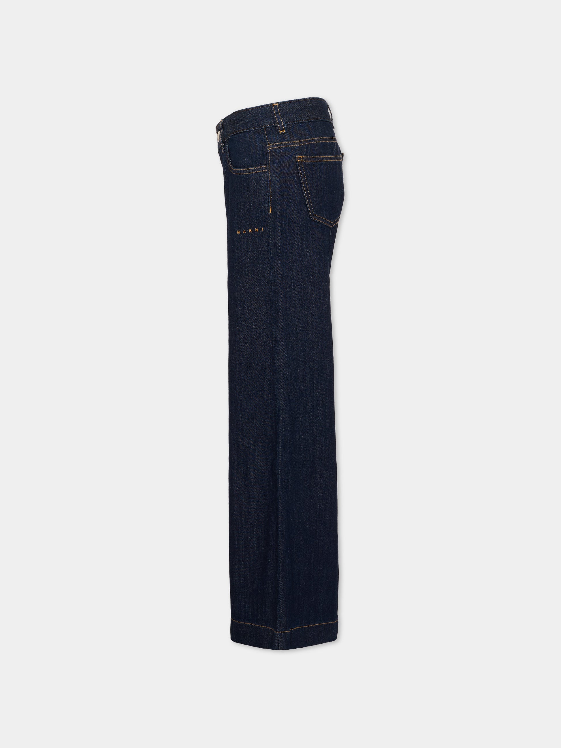 Jeans denim per bambina con logo,Marni Kids,M01808 M00WG 0M01
