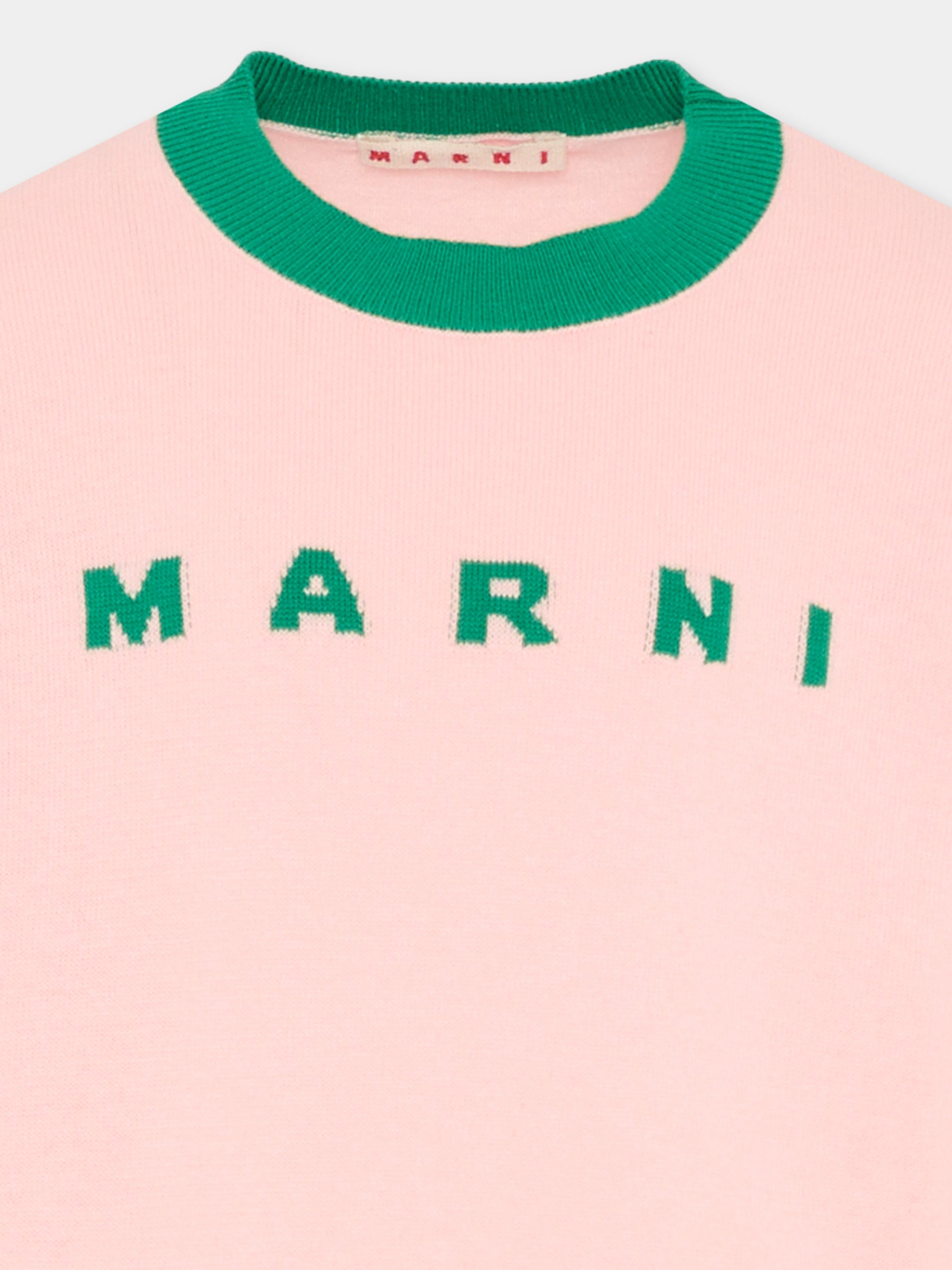 Maglione rosa per bambina con logo,Marni Kids,M01815 M00X2 0M351