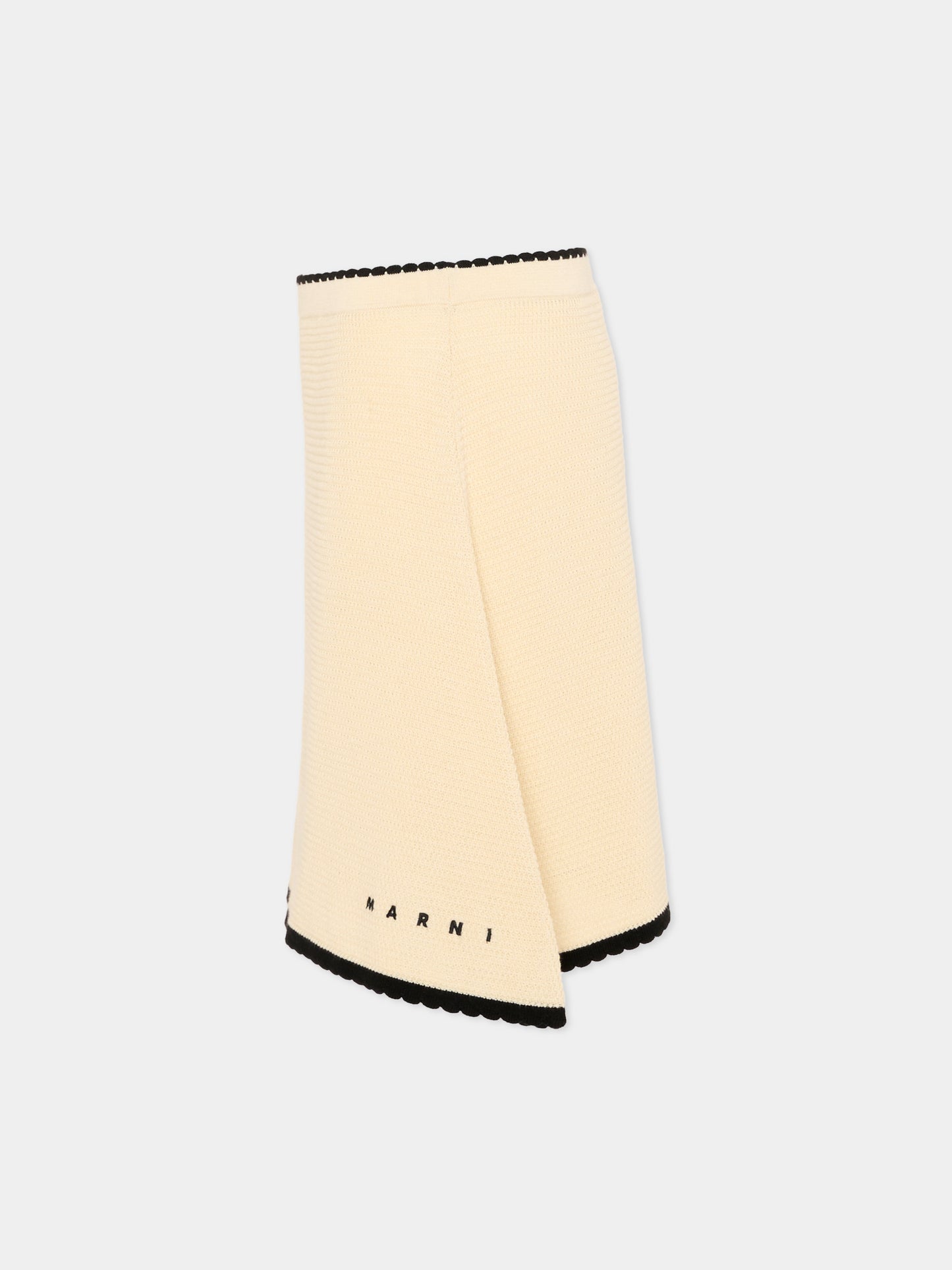 Gonna beige per bambina con profili neri,Marni Kids,M01816 M00WZ 0M115