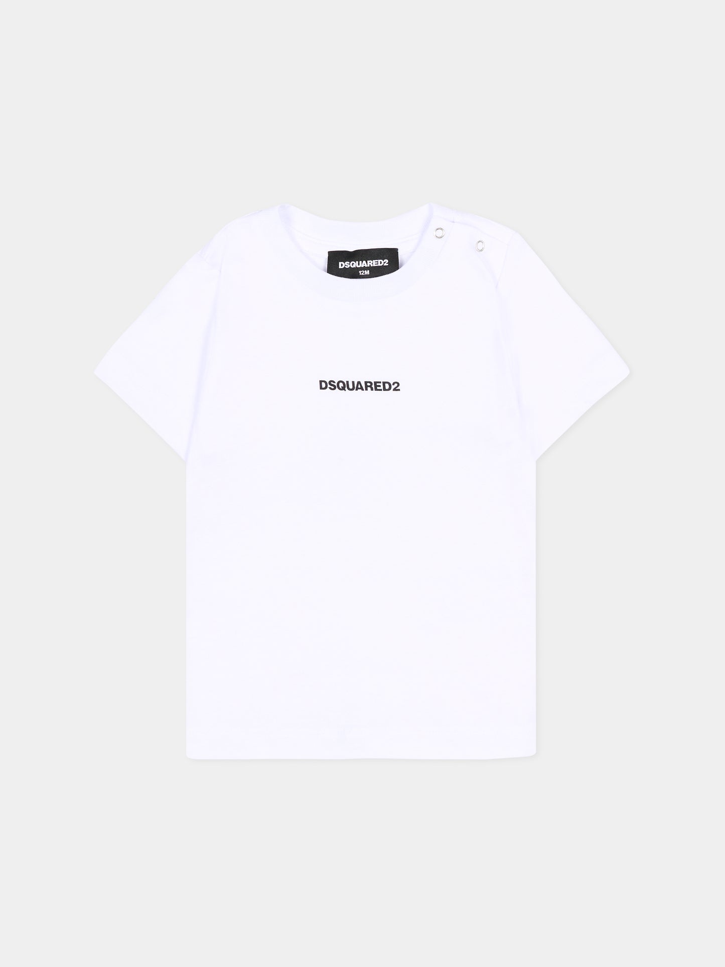 T-shirt bianca per neonato con logo,Dsquared2,DQ2853 D004G DQ100