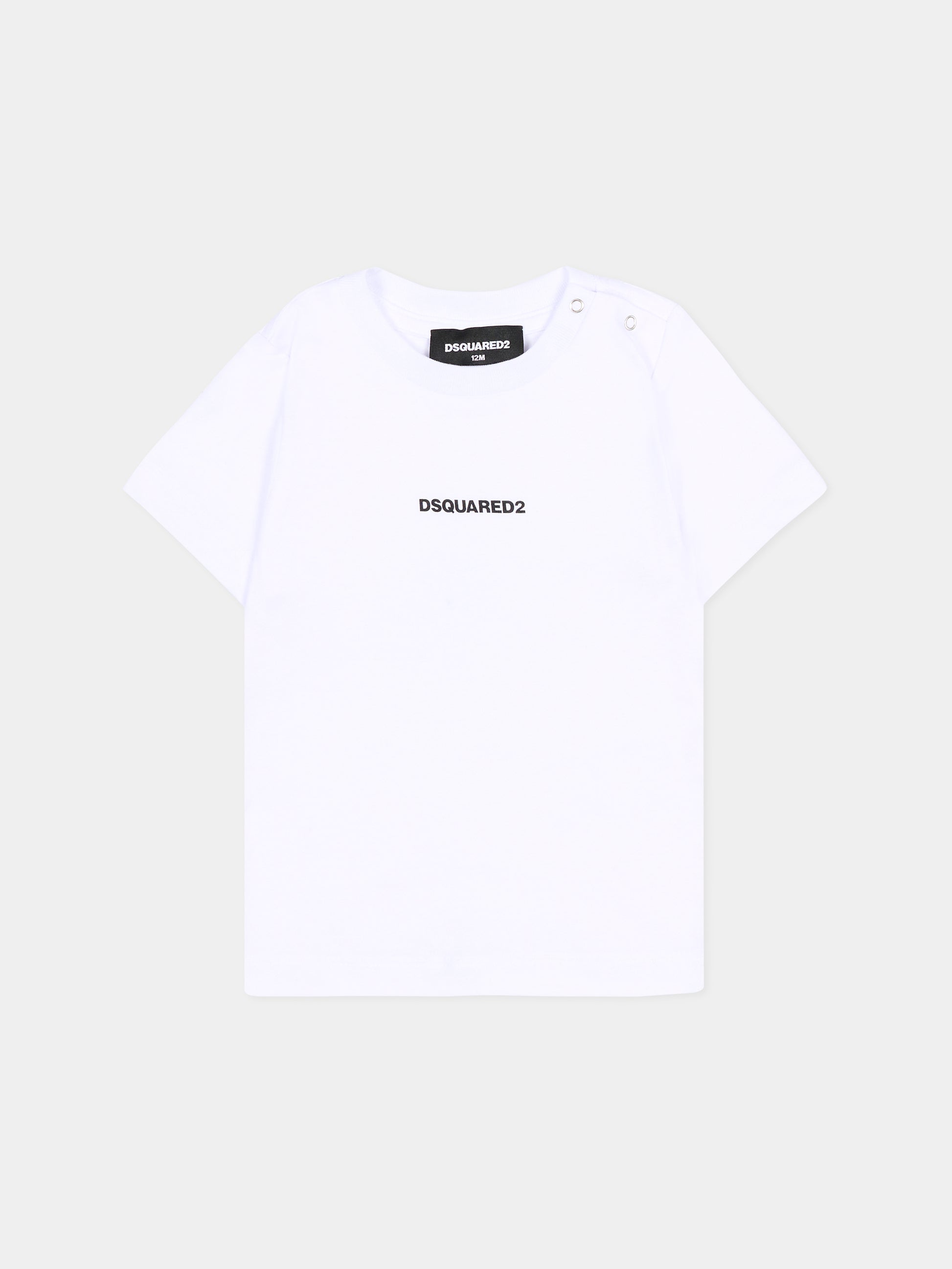 T-shirt bianca per neonato con logo,Dsquared2,DQ2853 D004G DQ100