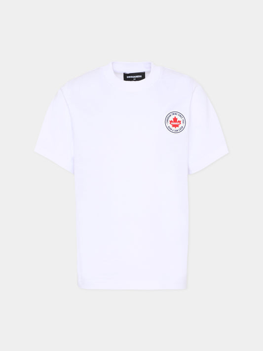 T-shirt bianca per bambino con logo,Dsquared2,DQ3162 D004G DQ100