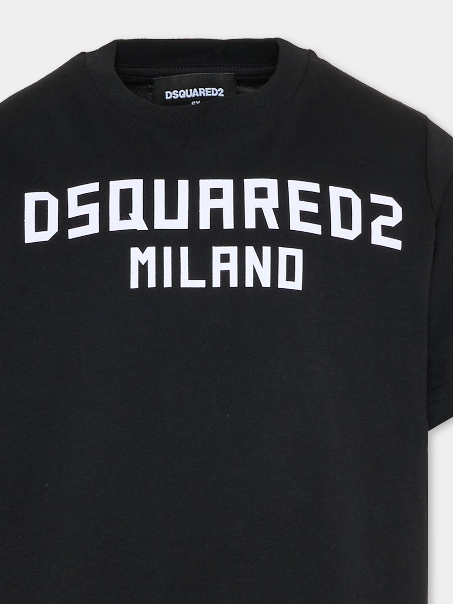 T-shirt nera per bambino con logo,Dsquared2,DQ3164 D0015 DQ900