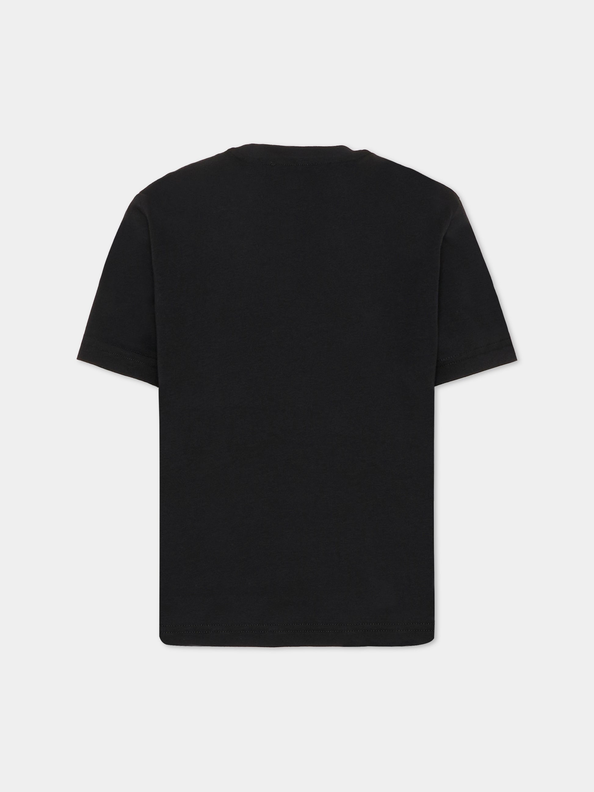 T-shirt nera per bambino con logo,Dsquared2,DQ3167 D0ACD DQ900