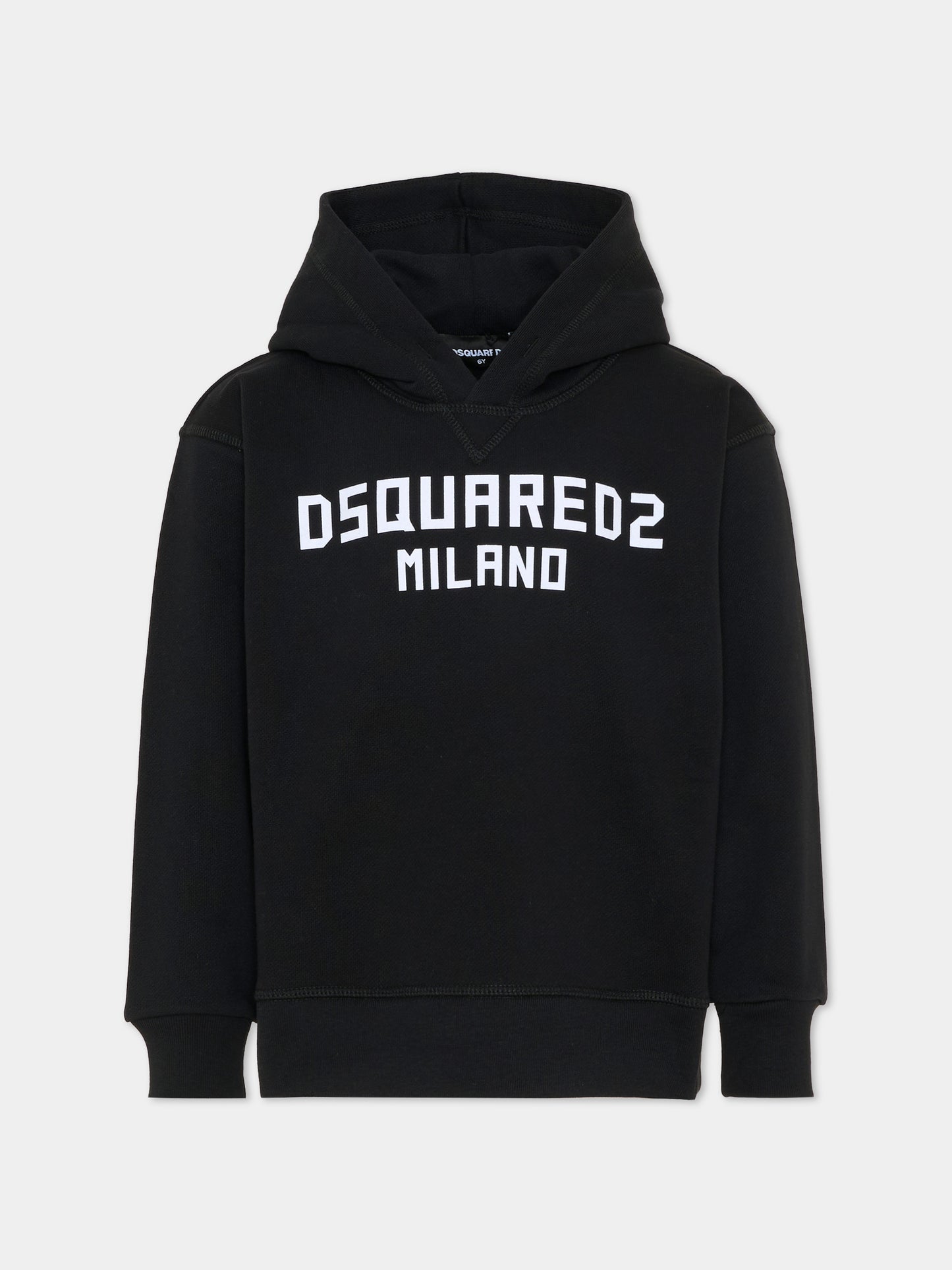 Felpa nera per bambino con logo,Dsquared2,DQ3184 D0A9U DQ900