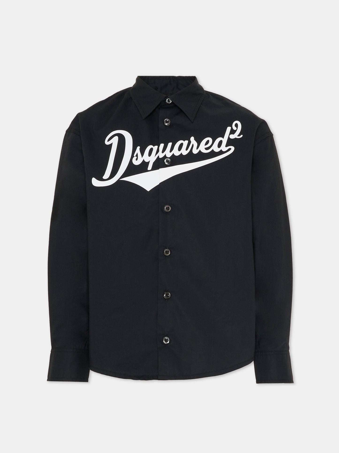 Camicia nera per bambino con logo,Dsquared2,DQ3225 D007D DQ900