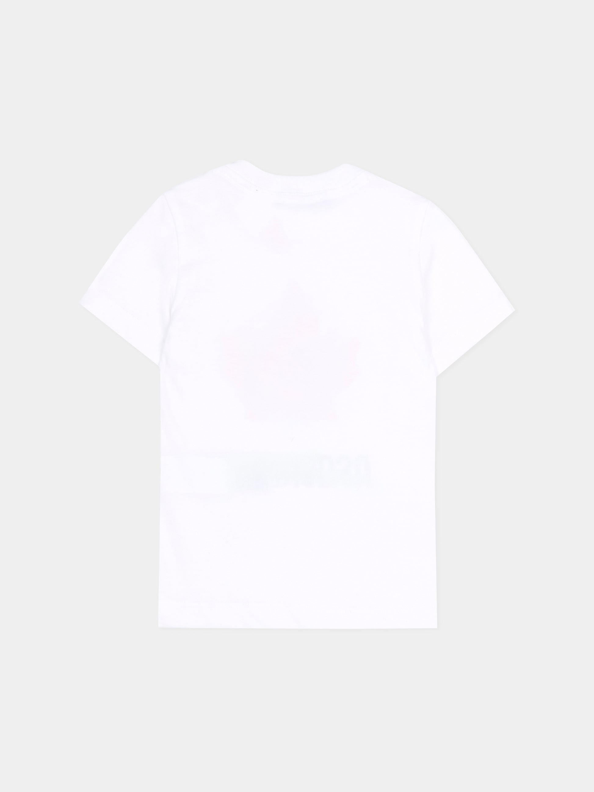 T-shirt bianca per neonato con logo e foglia d'acero,Dsquared2,DQ3278 D00XM DQ100