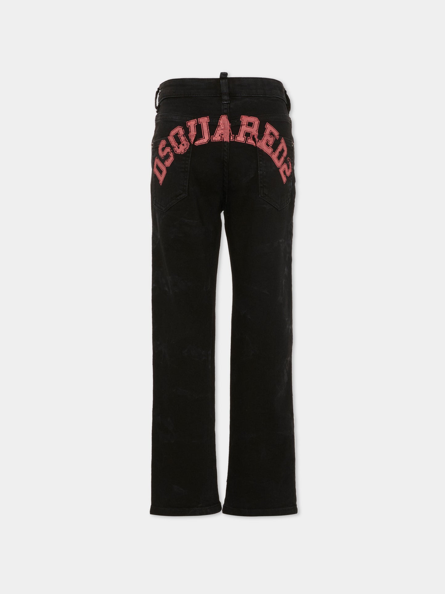 Jeans neri per bambino con logo rosso,Dsquared2,DQ3284 D0AFQ DQ900